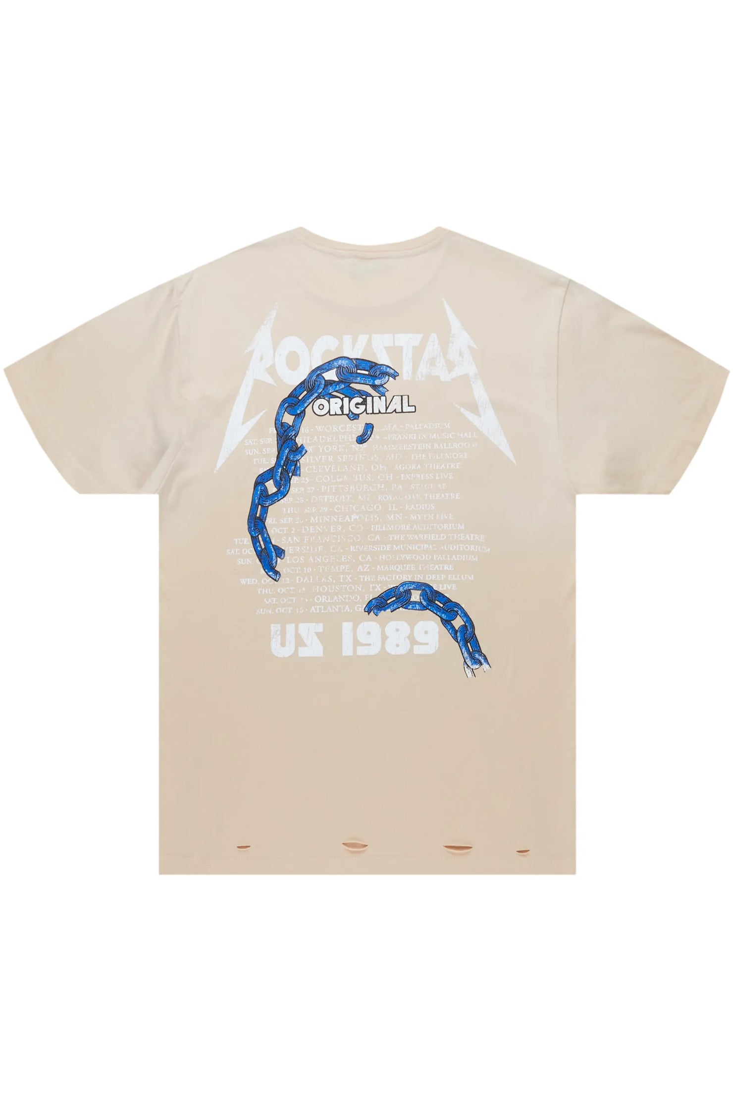 Clester Beige Graphic T-Shirt