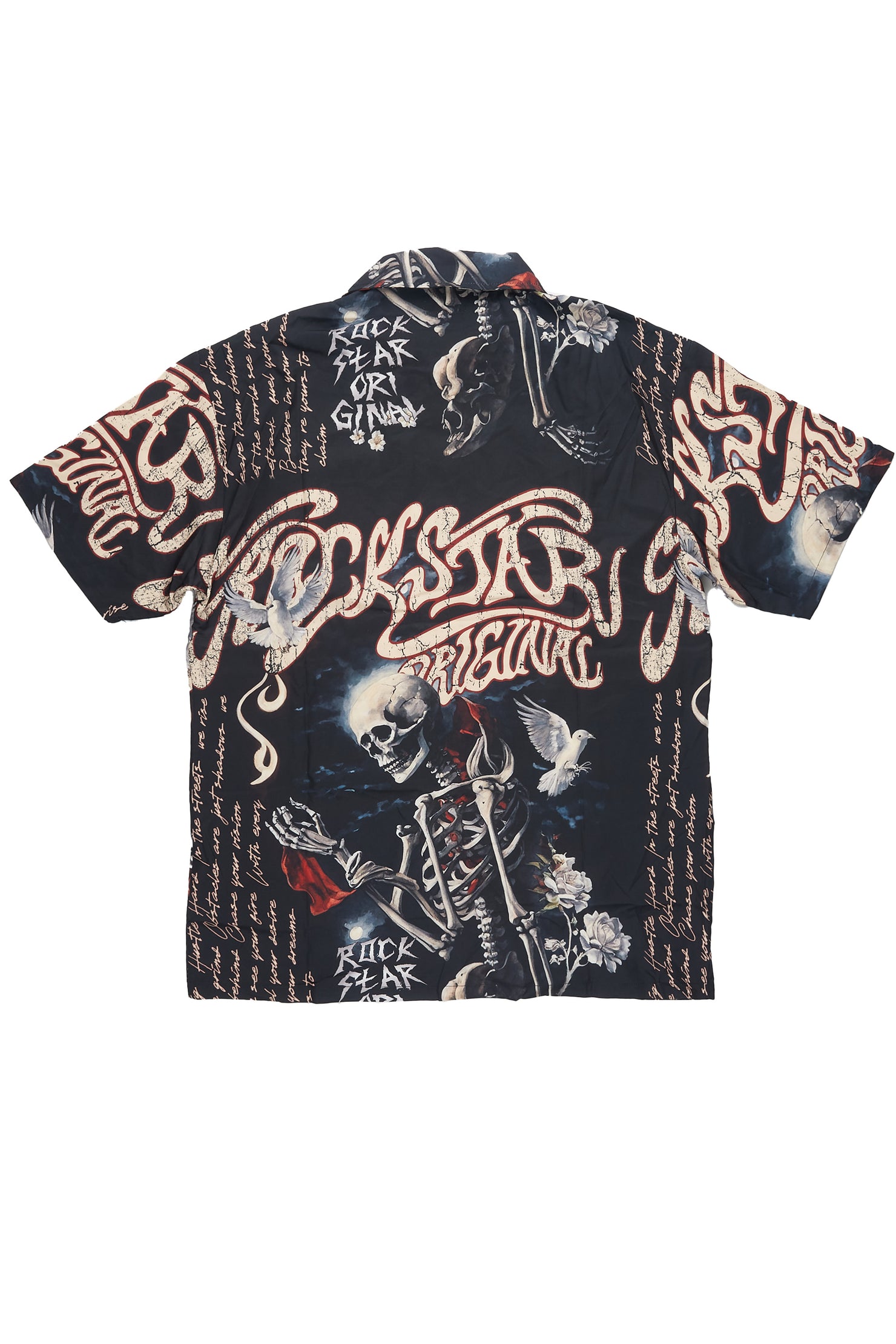 Clout Black Button Down Short Set