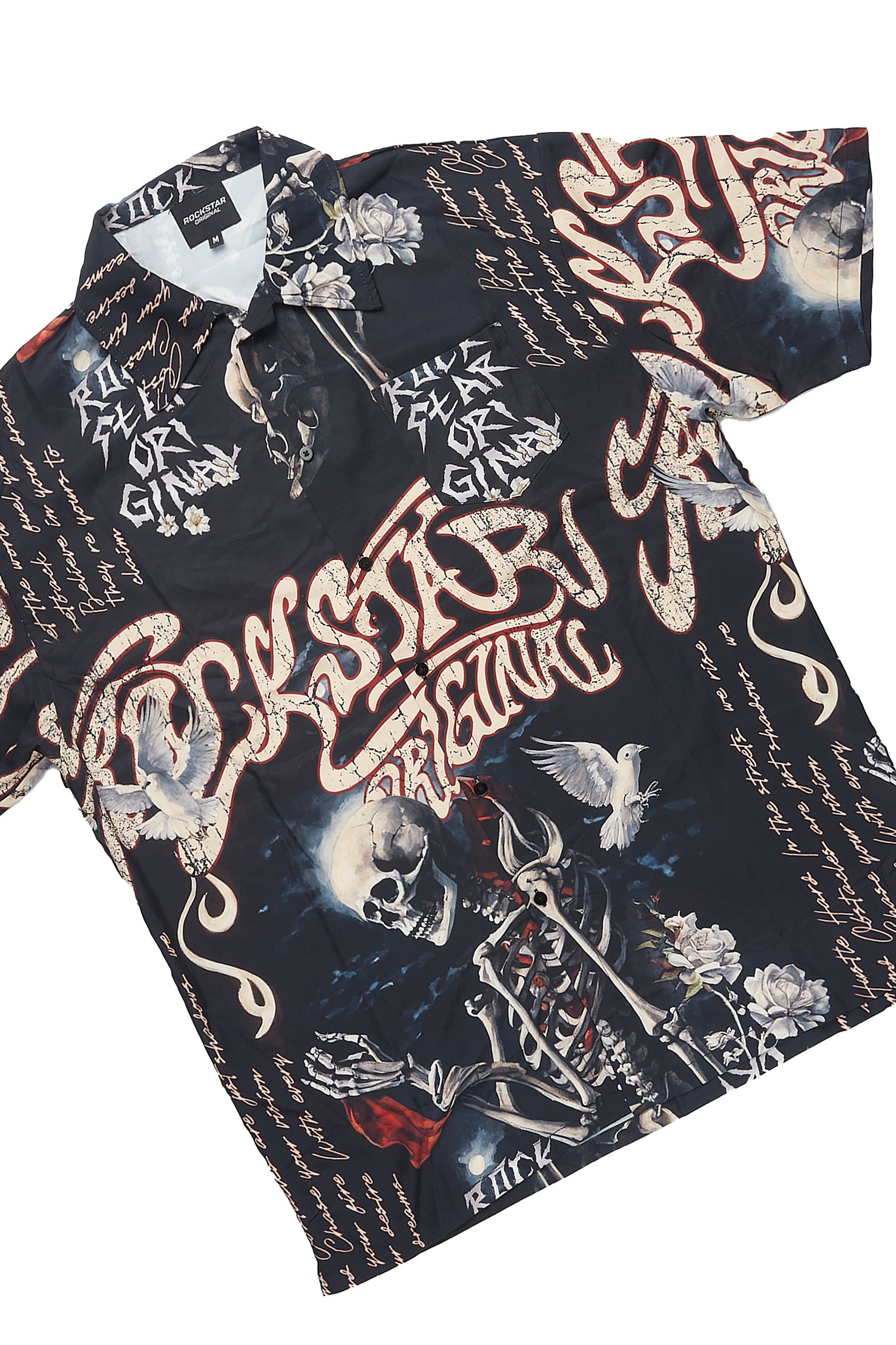 Clout Black Button Down Short Set