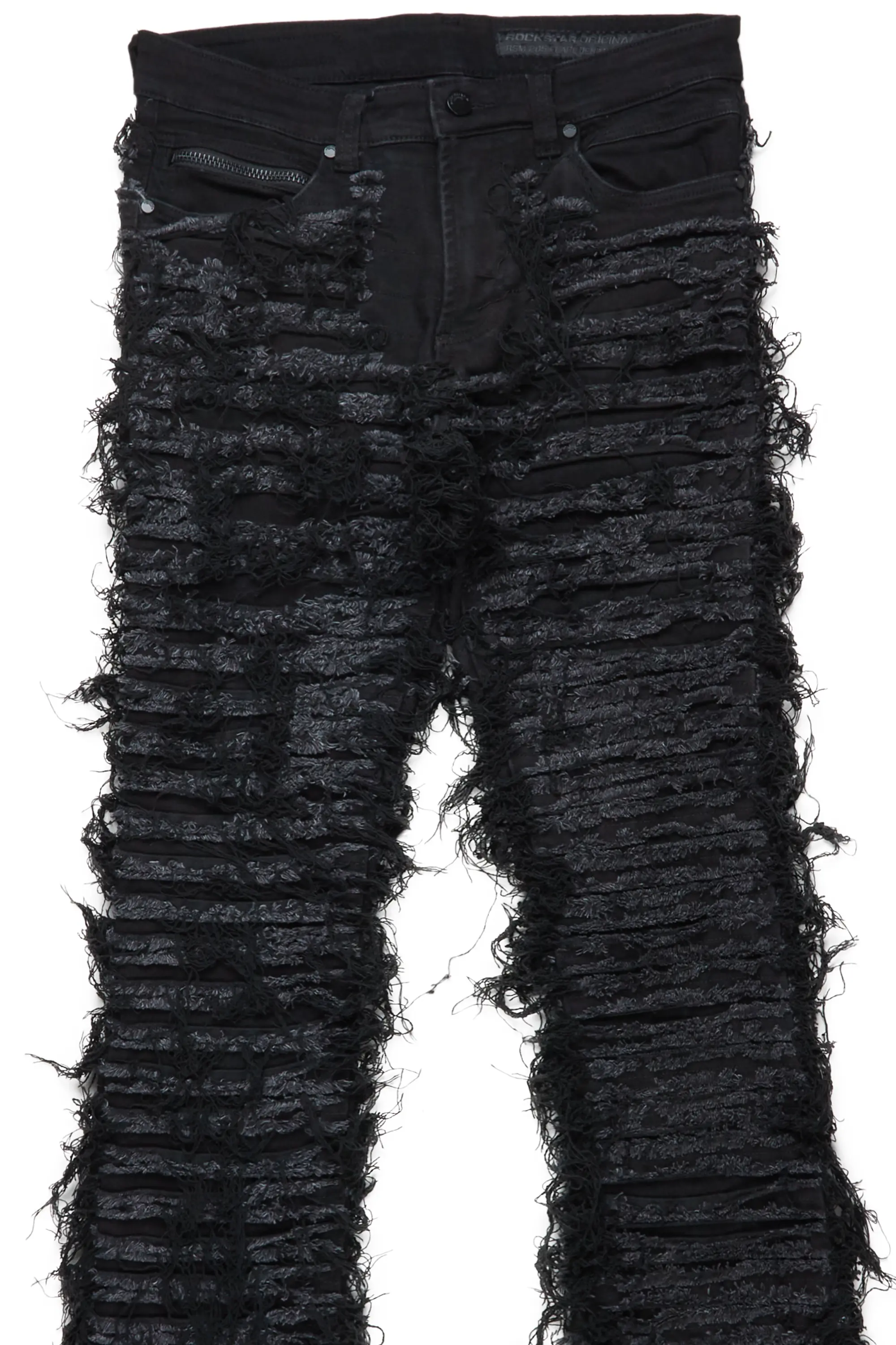 Curtis Jet Black Stacked Flare Jean