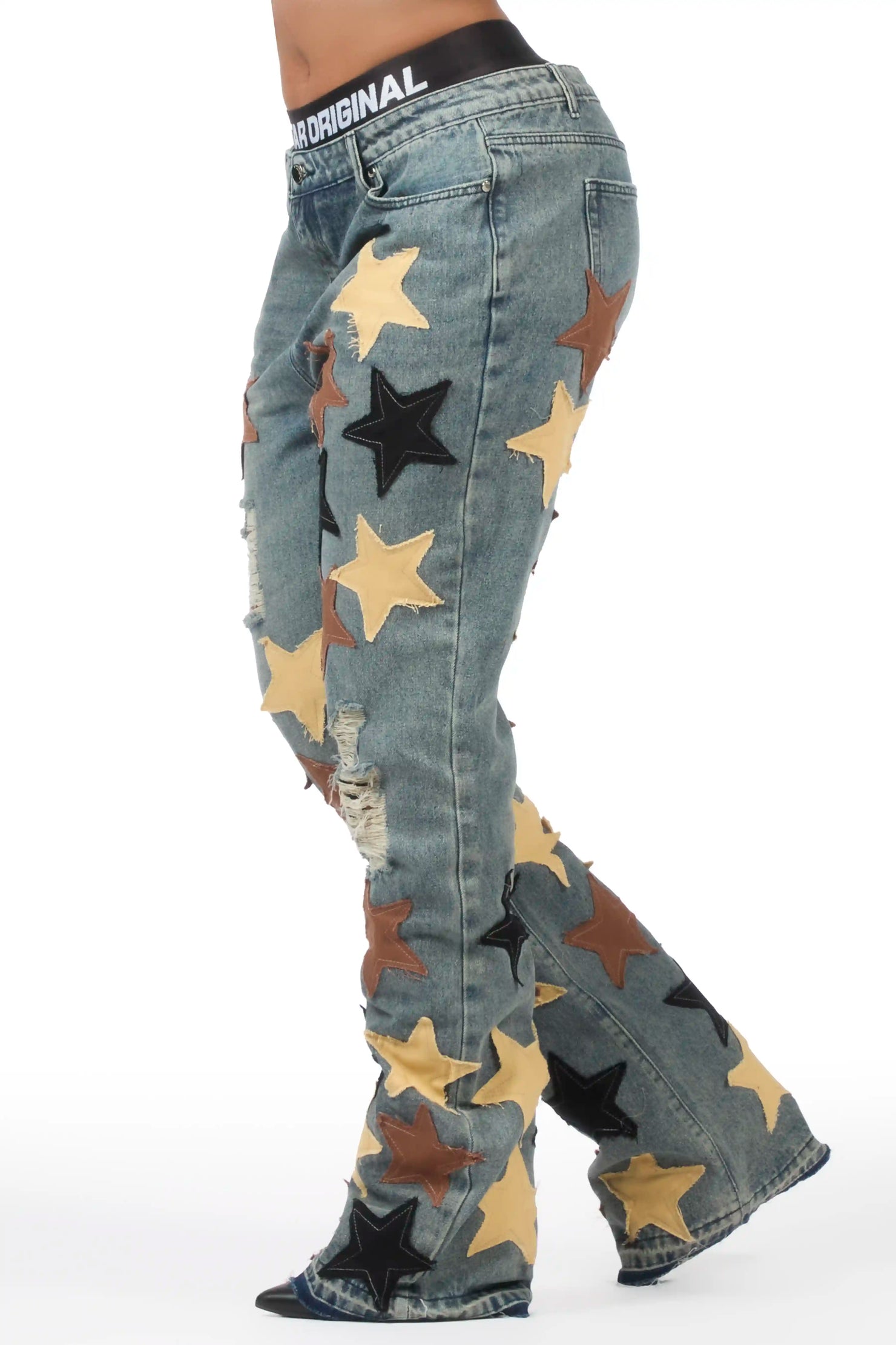 Starlena Tinted Wash Stacked Flare Jean