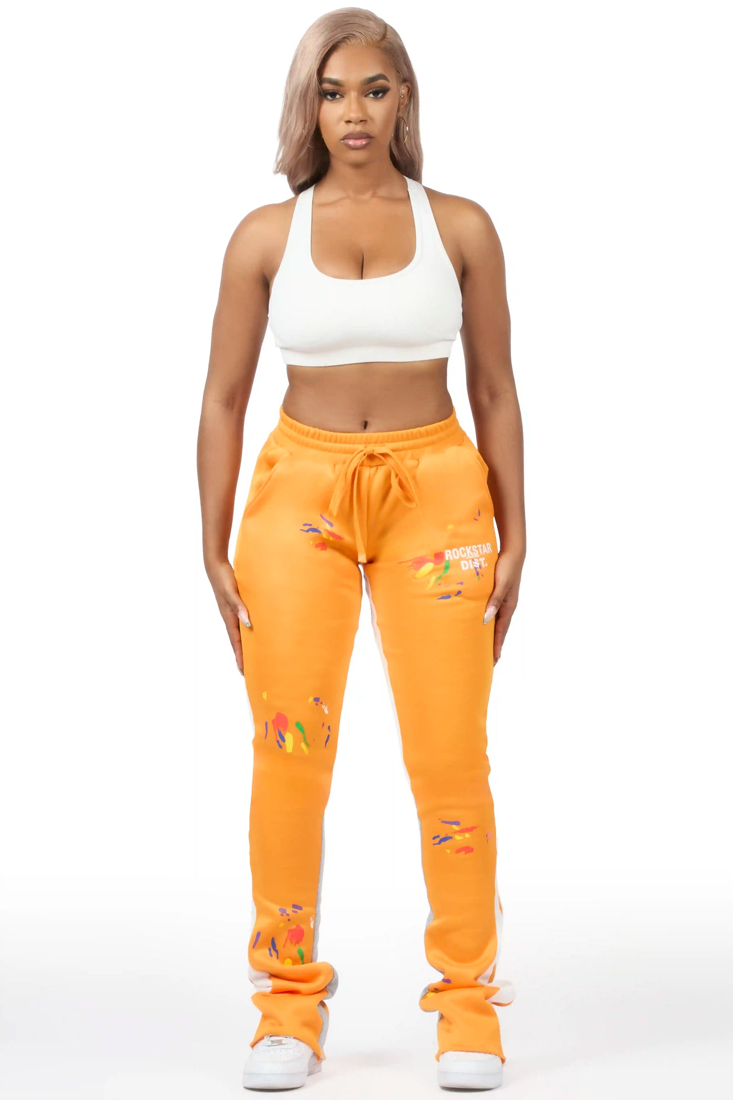 Karenthia 2.0 Orange Stacked Track Pant
