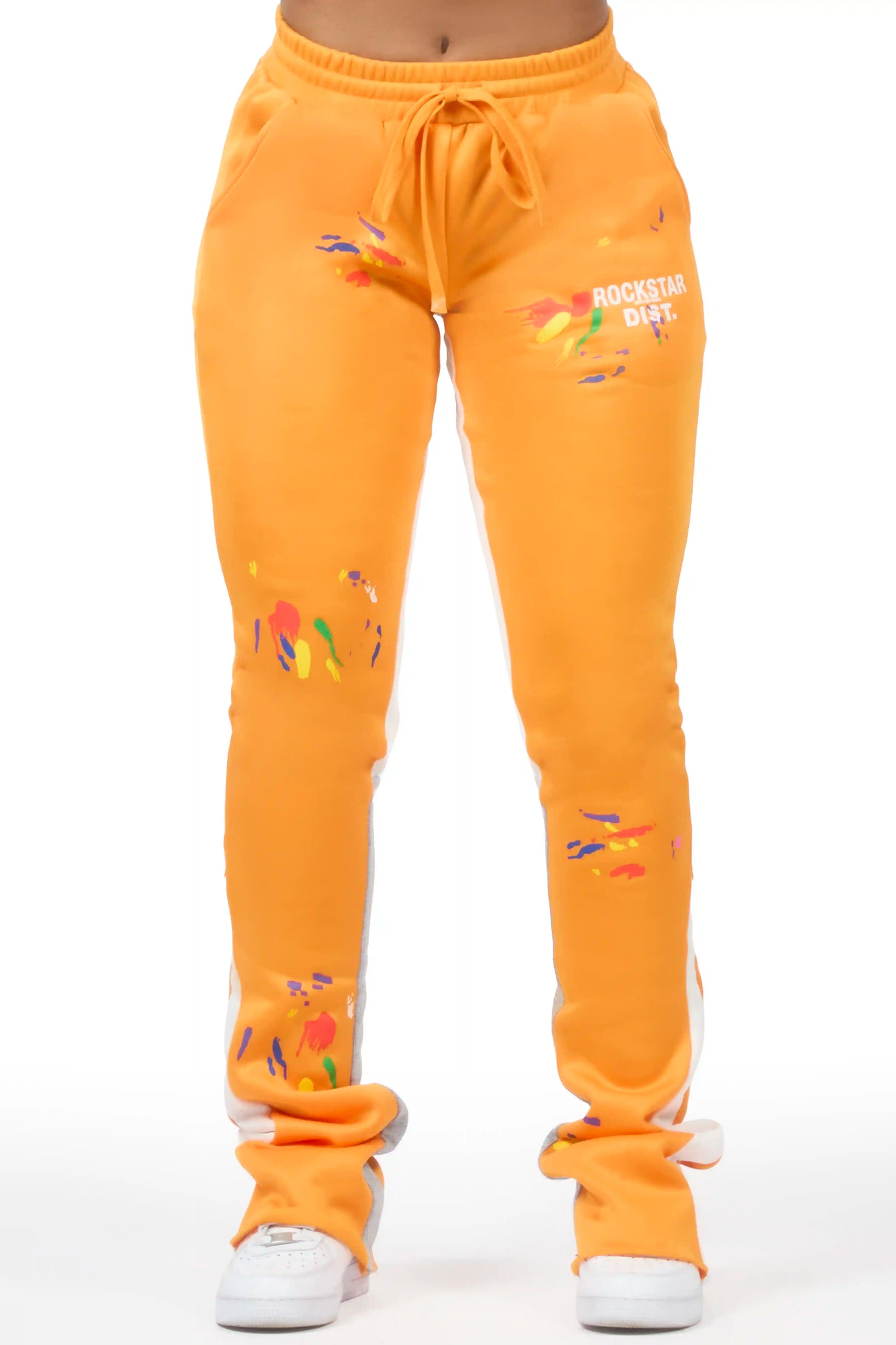 Karenthia 2.0 Orange Stacked Track Pant