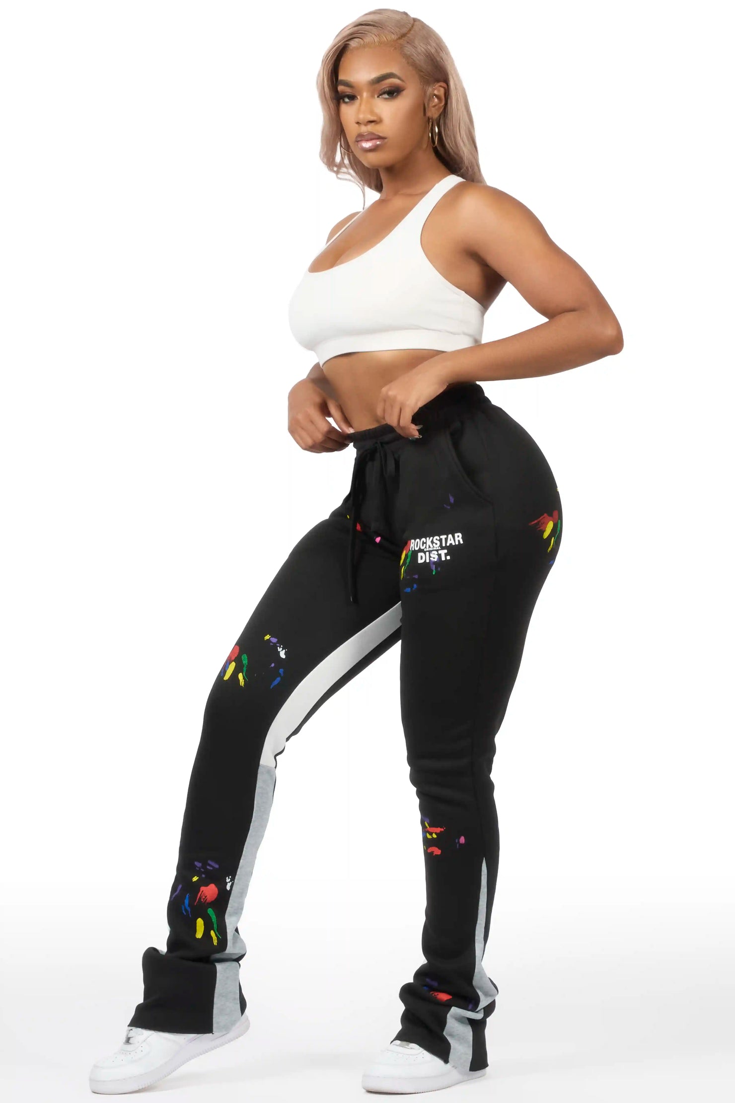 Karenthia 2.0 Black Stacked Track Pant