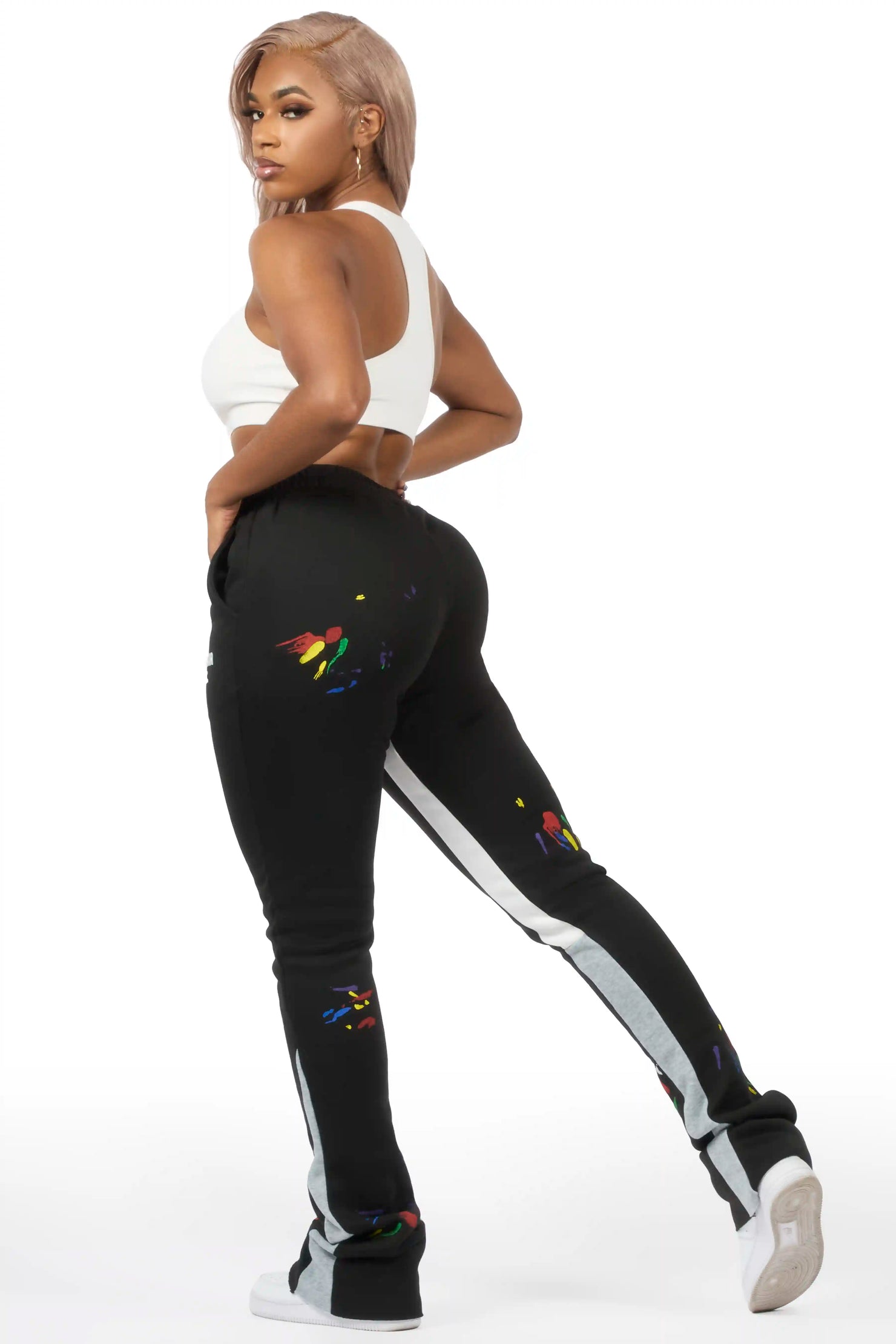 Karenthia 2.0 Black Stacked Track Pant