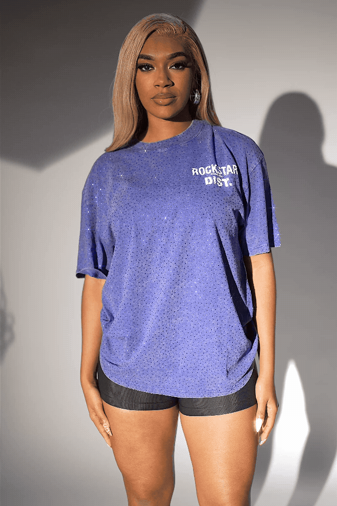Dalasia Navy Rhinestone T-Shirt