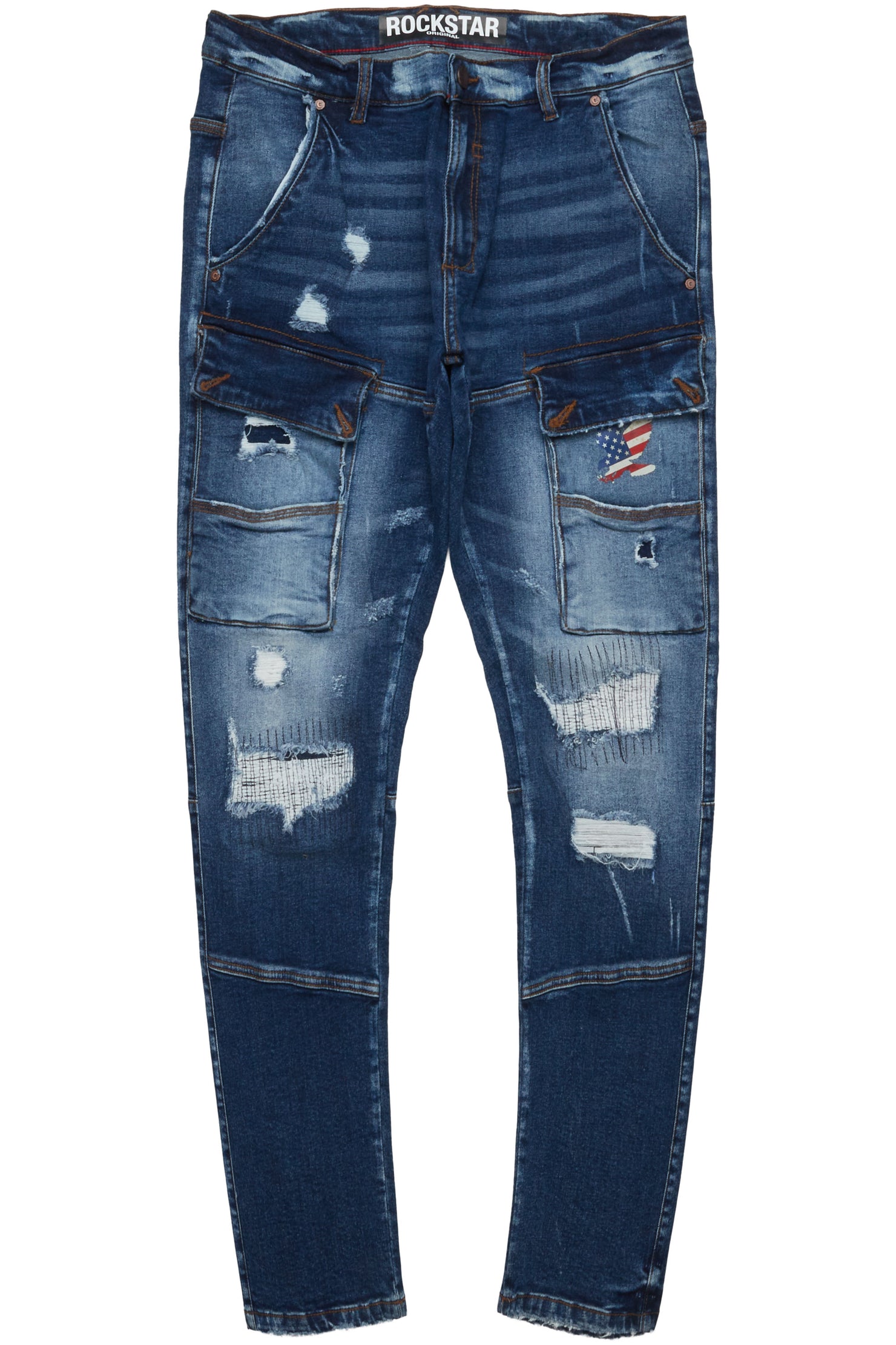 Damien Blue Cargo Slim Fit Jean