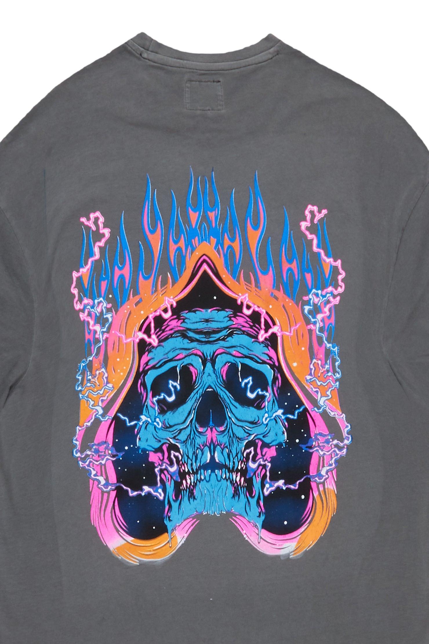 Disstans Vintage Grey Oversized Graphic T-Shirt