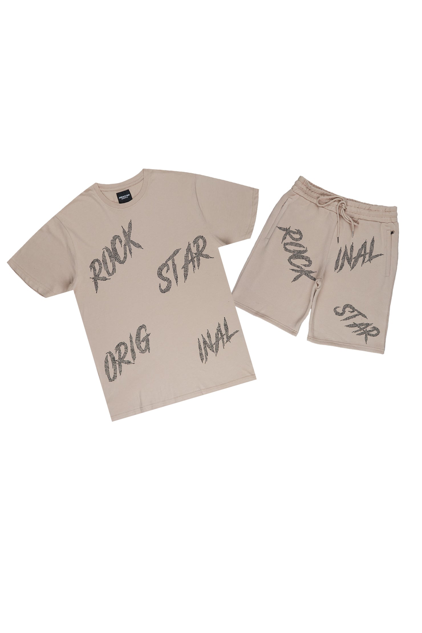 Django Taupe Graphic T-Shirt Short Set