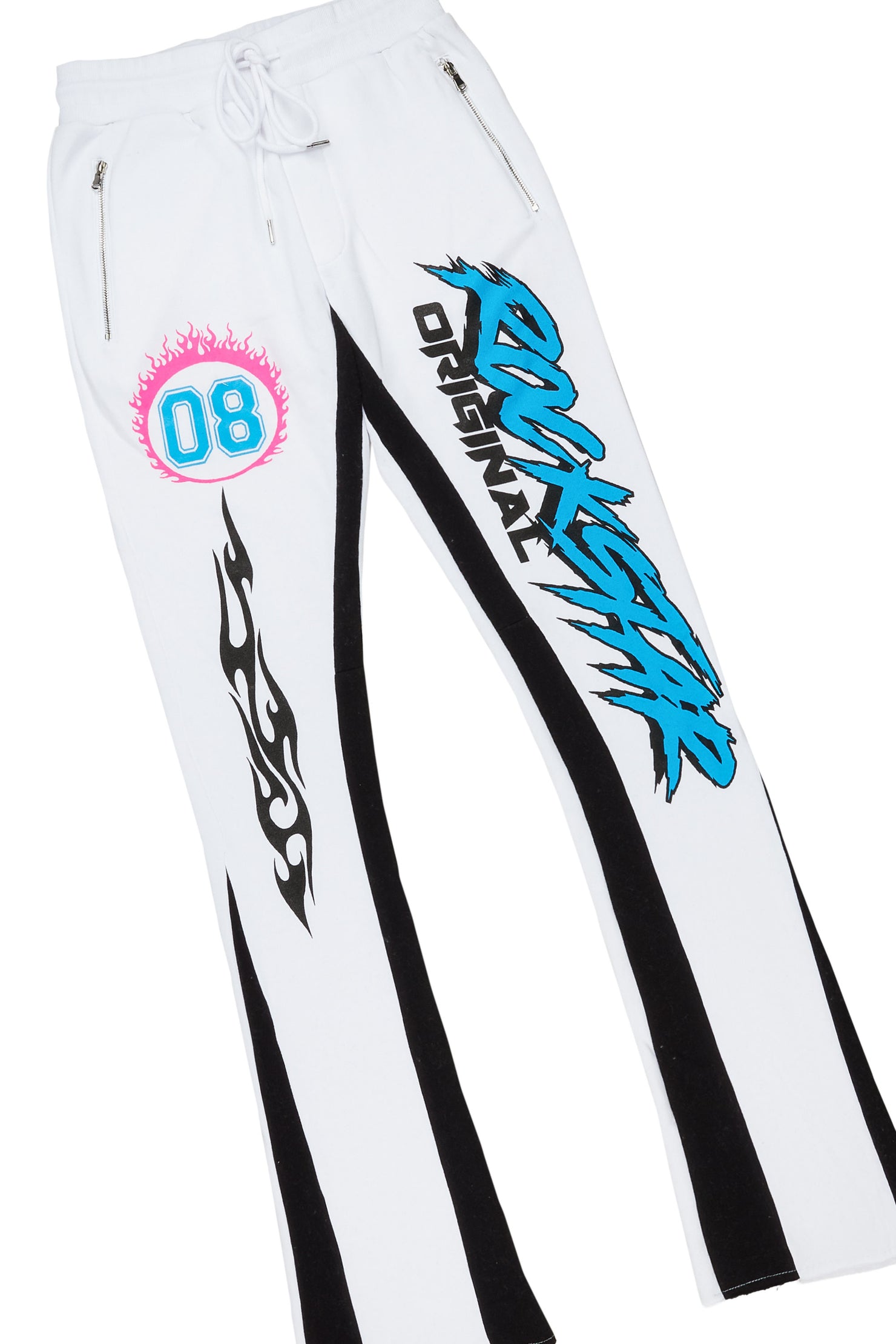 Draven White T-Shirt Stacked Flare Trackset