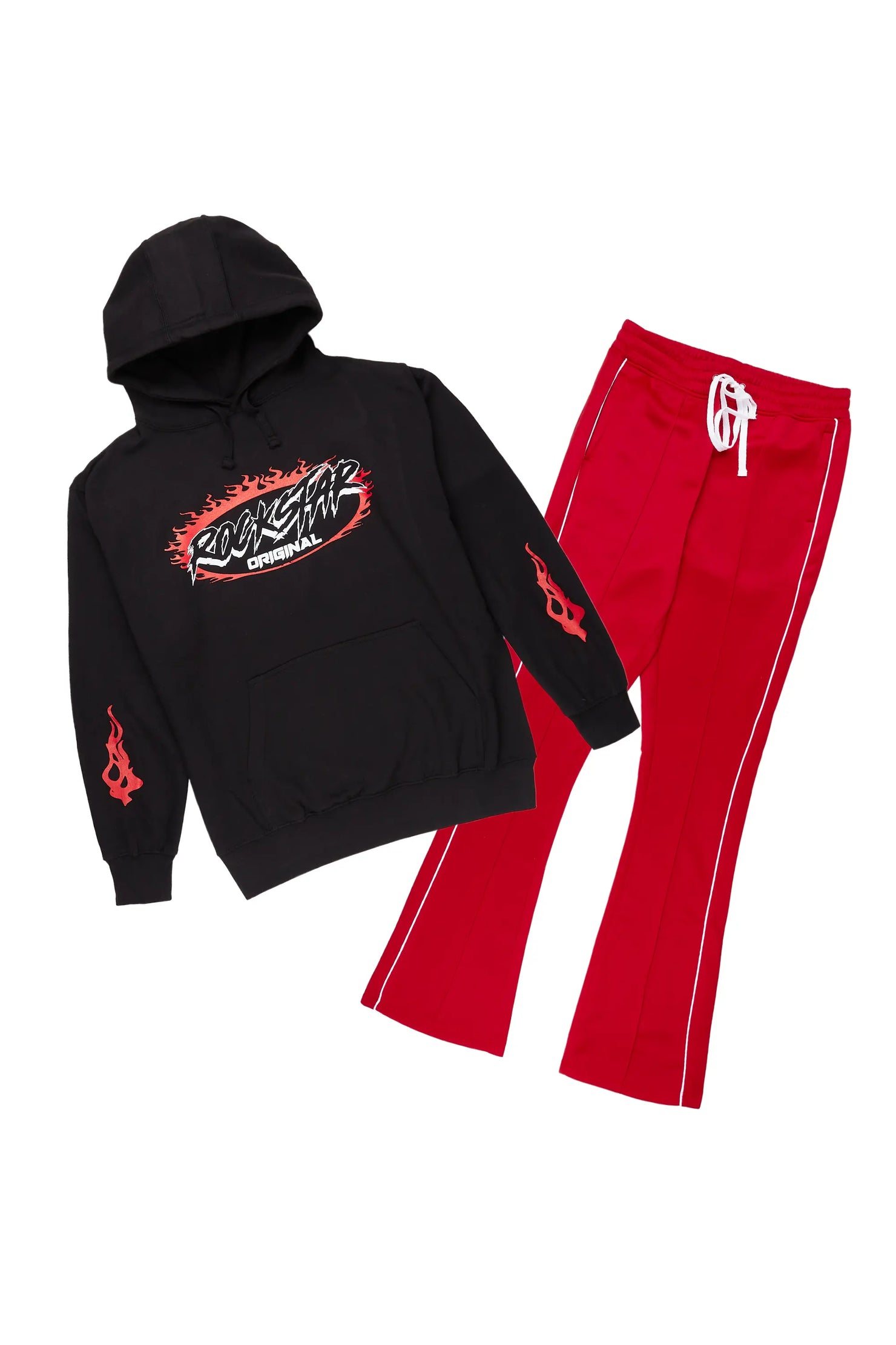 Draven Black/Red Graphic Hoodie Track Set