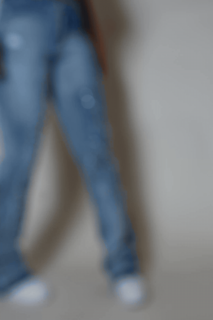 Zahmira Medium Wash Studded Stacked Jean