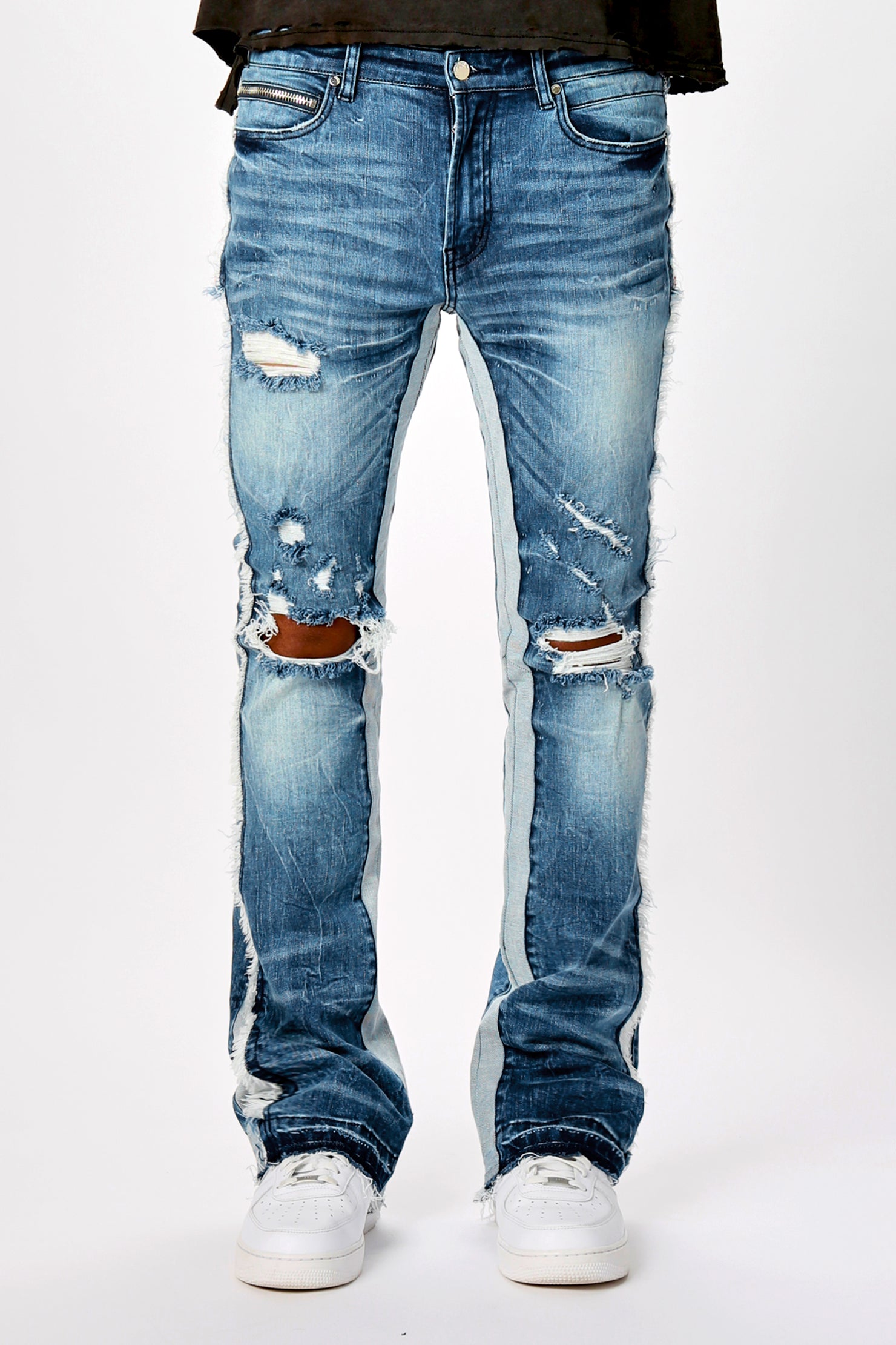 Eugene Stacked Flare Jean-Blue