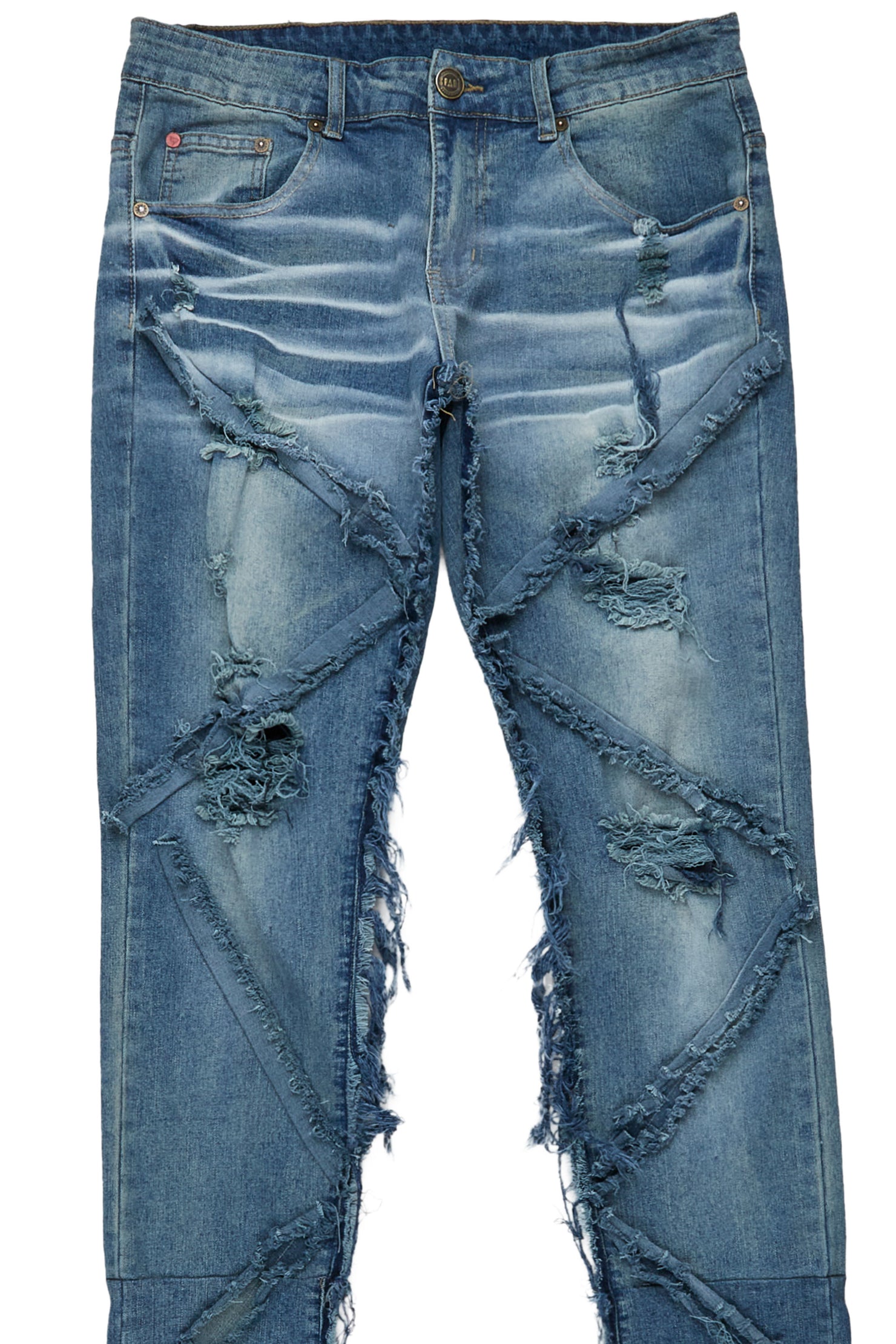Eben Vintage Blue Super Stacked Flare Jean