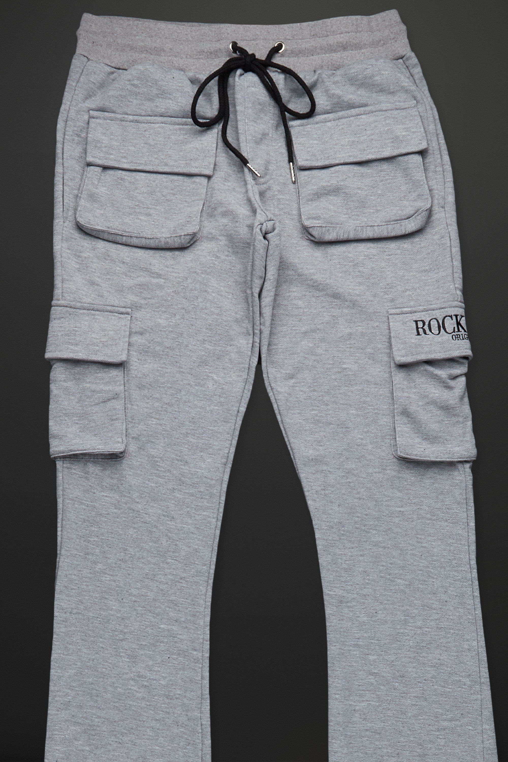 Eloise Heather Grey Stacked Flare Pants