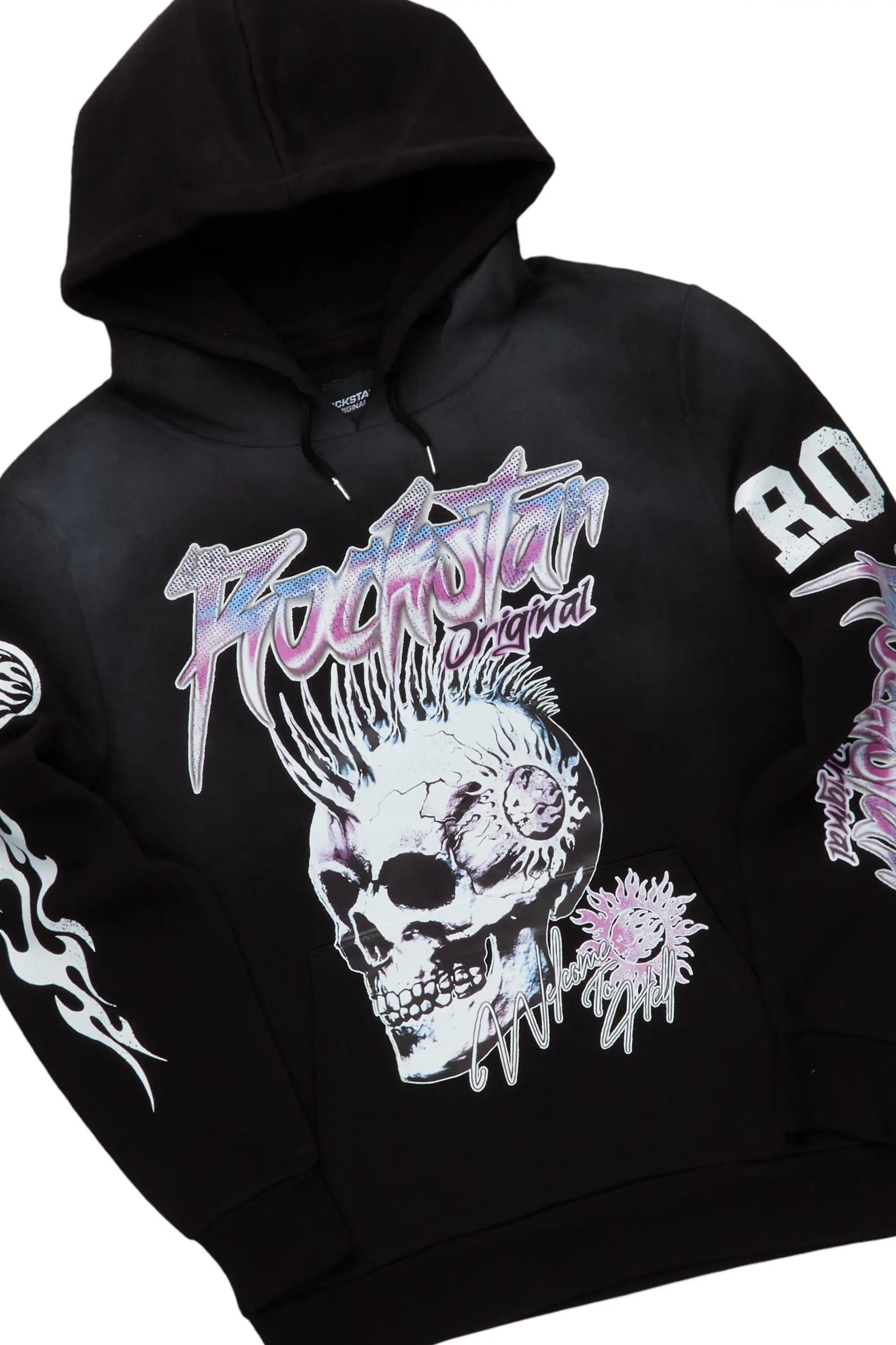 Ernesto Black Hoodie/Stacked Flare Pant Track Set