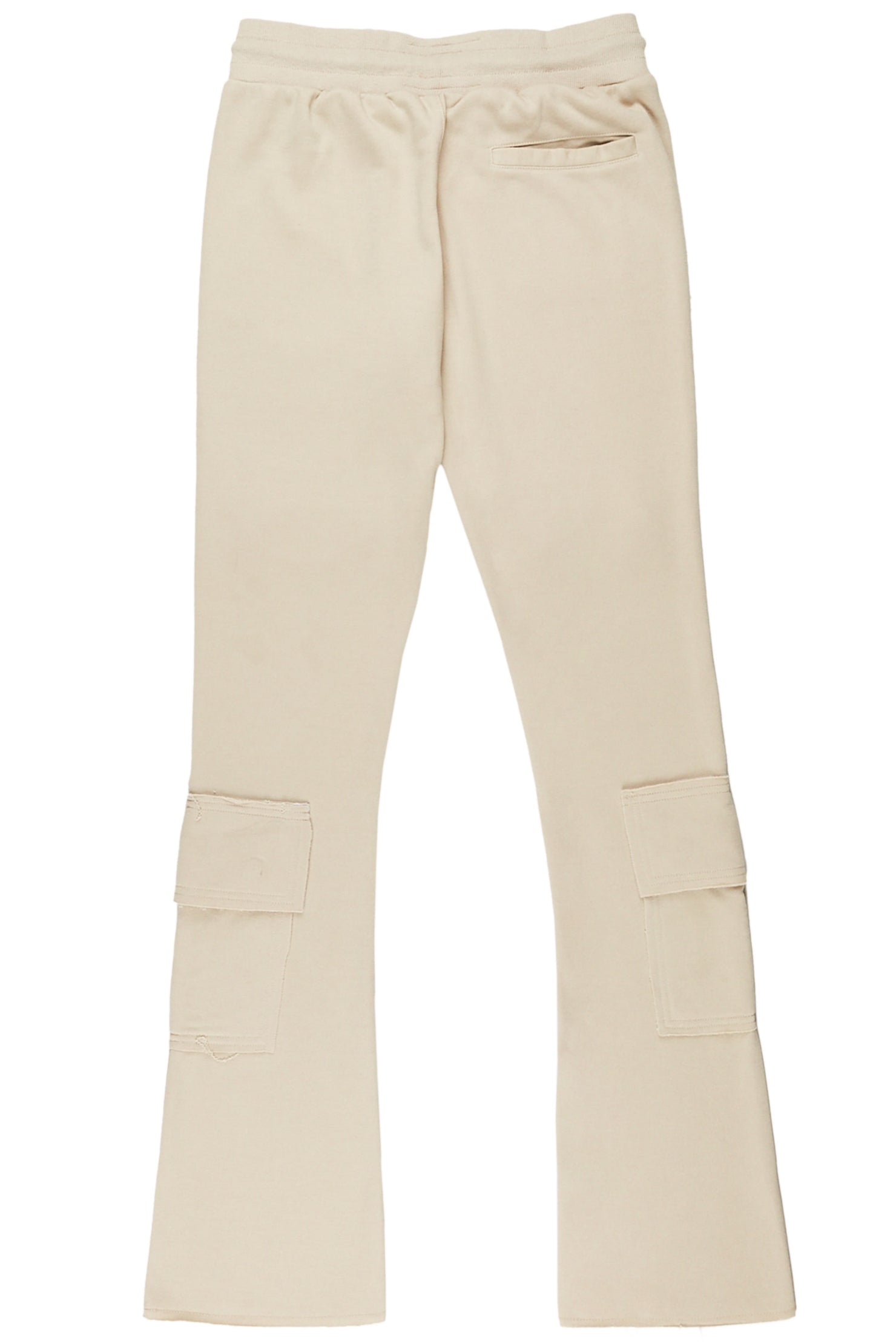 Ezekiel Beige Stacked Flare Pants