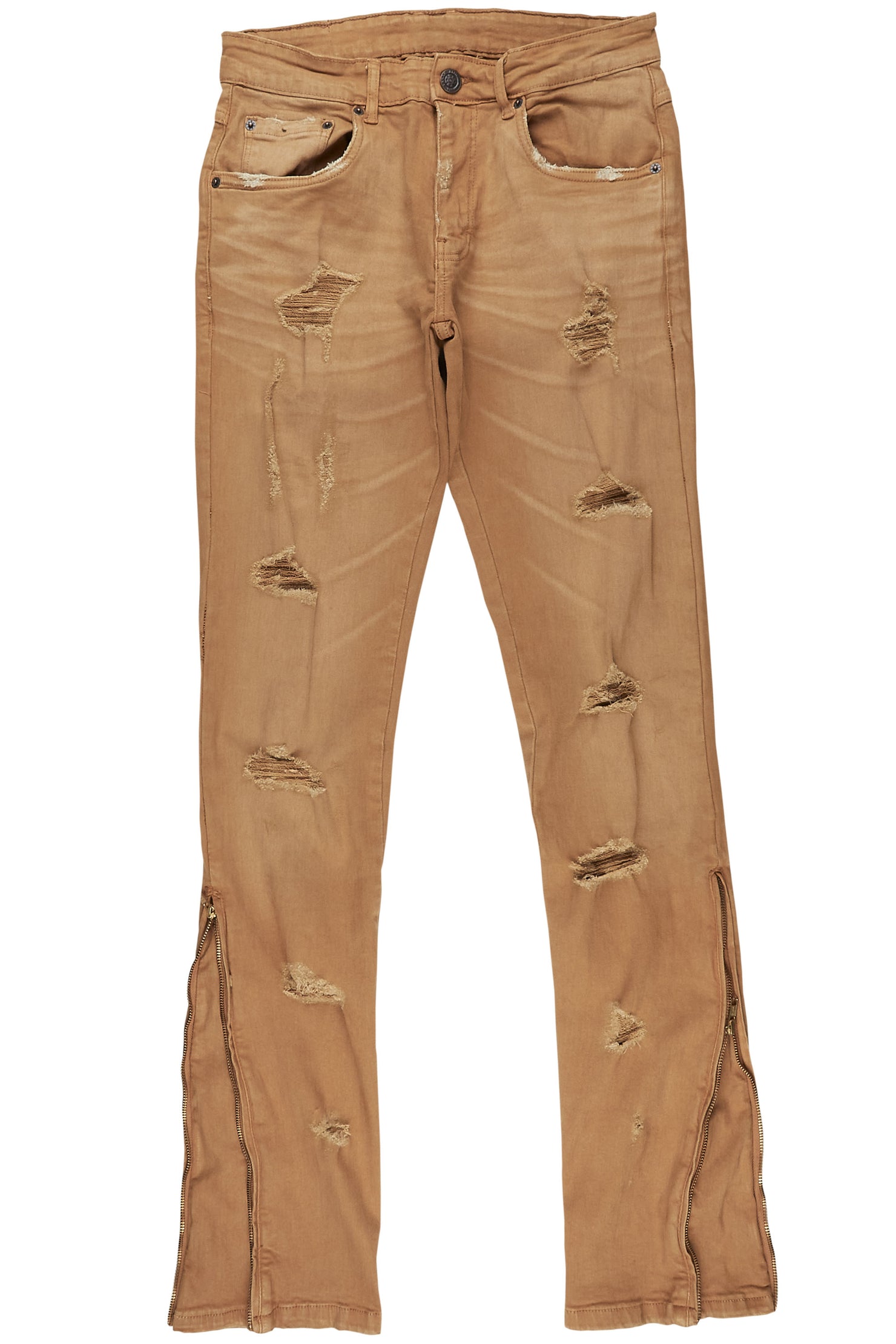 Ezio Gold Stacked Flare Jean