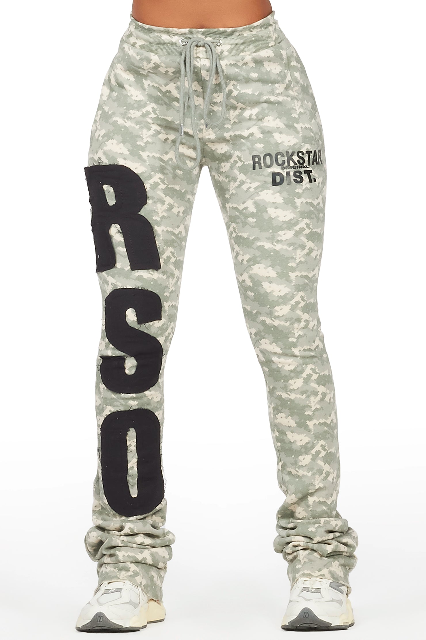 Tatiana Digital Camo Super Stacked Track Pant