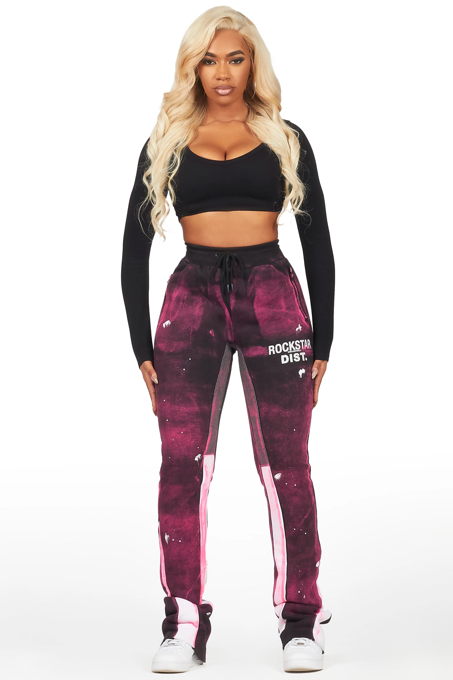 Tanisha Black Stacked Flare Pant