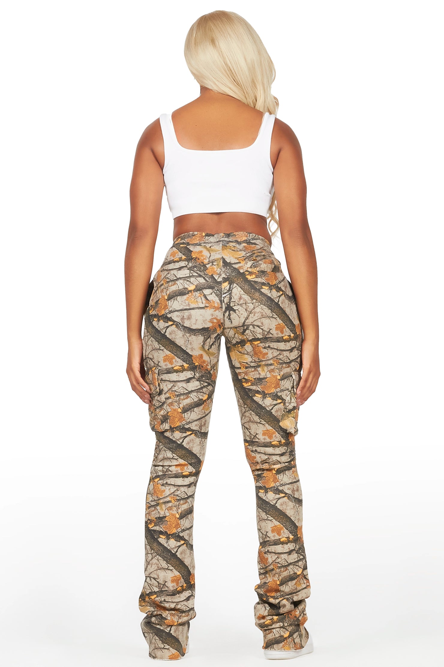 Sidni Tree Camo Super Stacked Track Pant