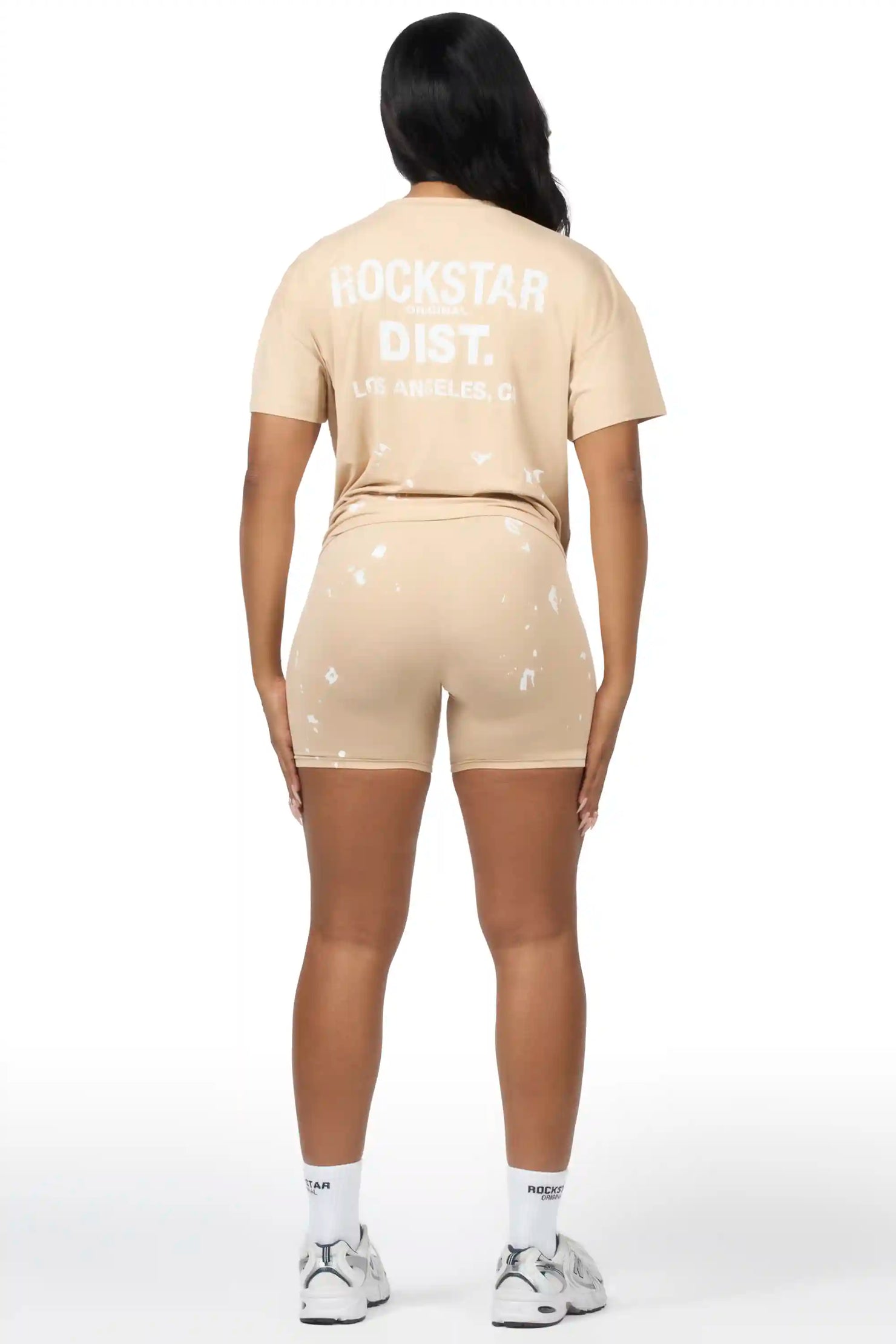 Living For It Tan Bike Short Set