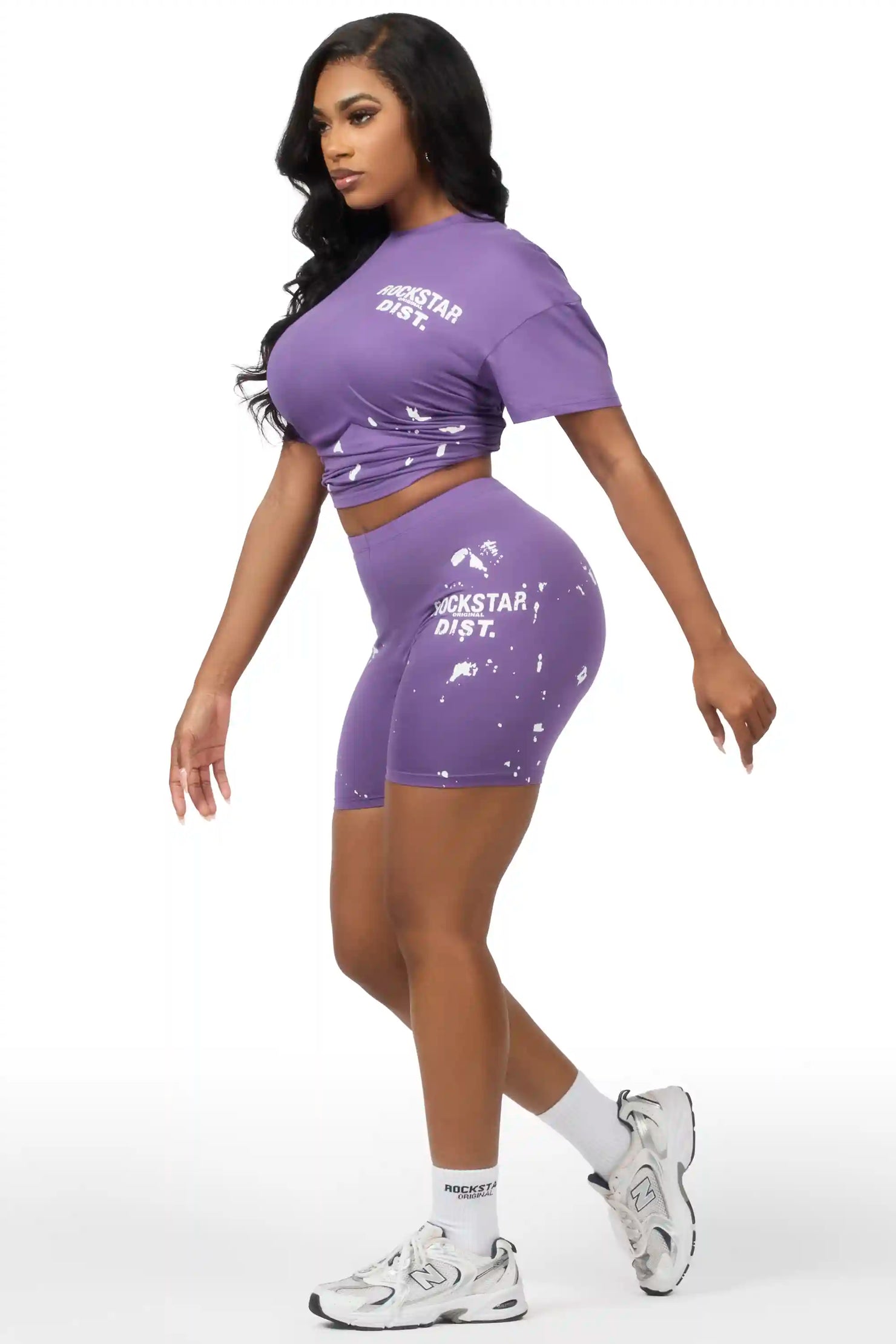 Living For It Purple Bike Short Set