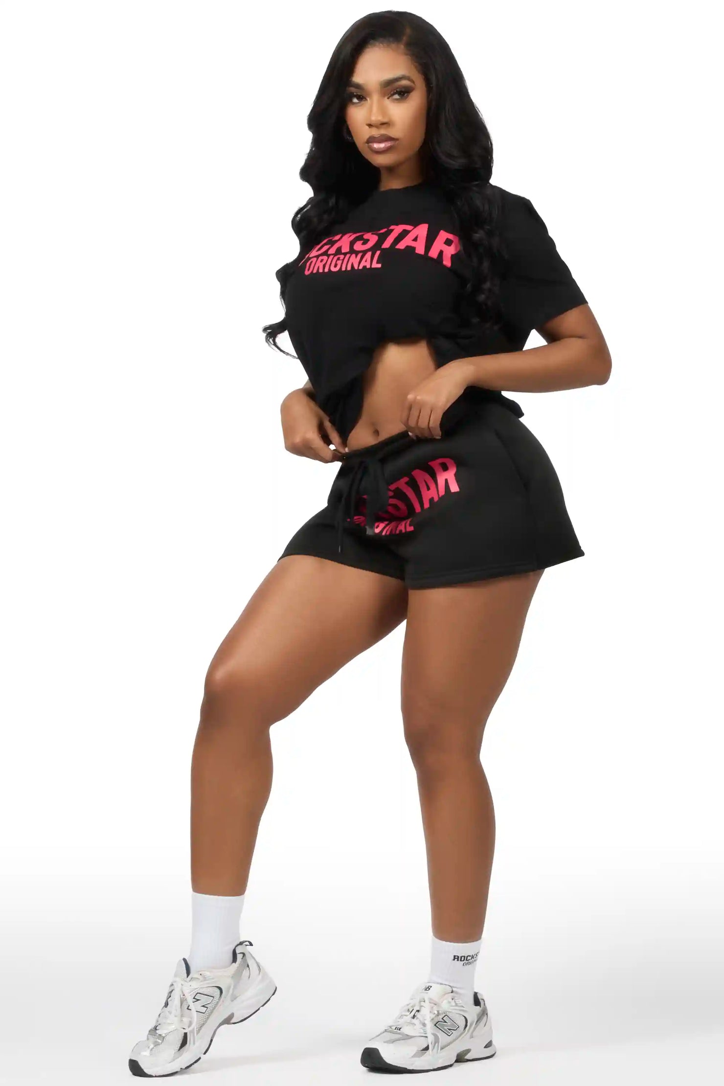 Sabrina Black T-Shirt Short Set
