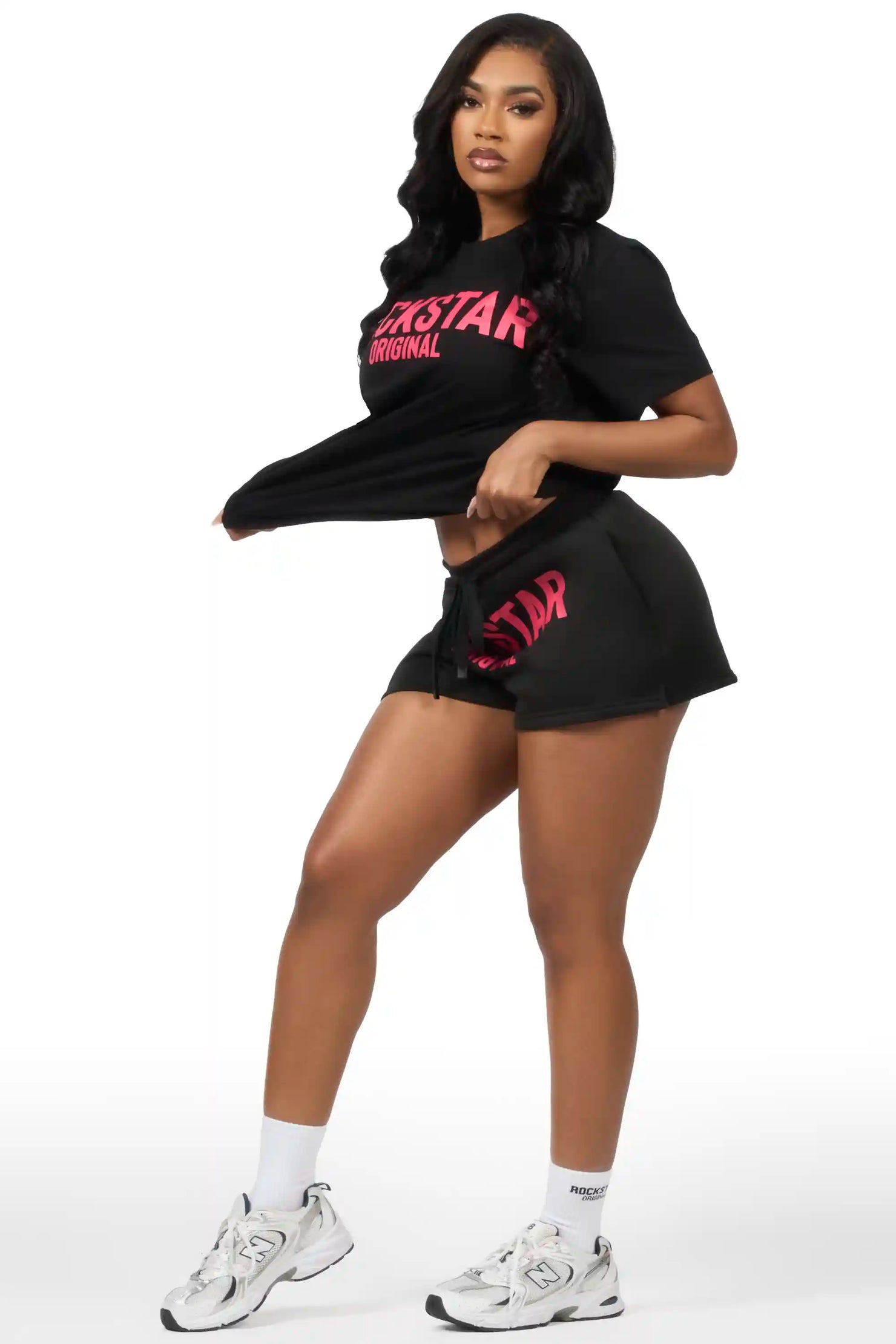 Sabrina Black T-Shirt Short Set