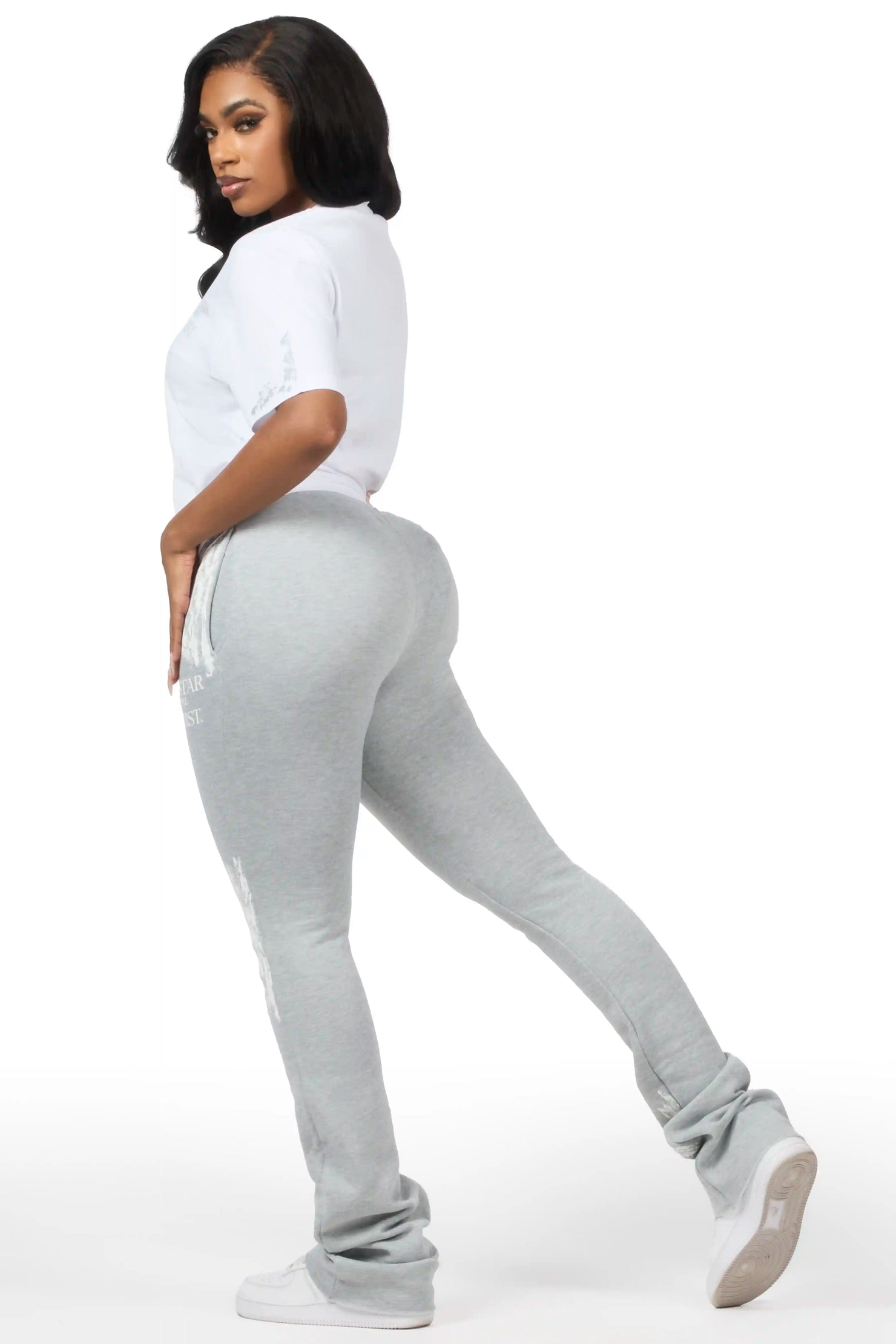 Filipa White/Heather Grey T-Shirt Track Set