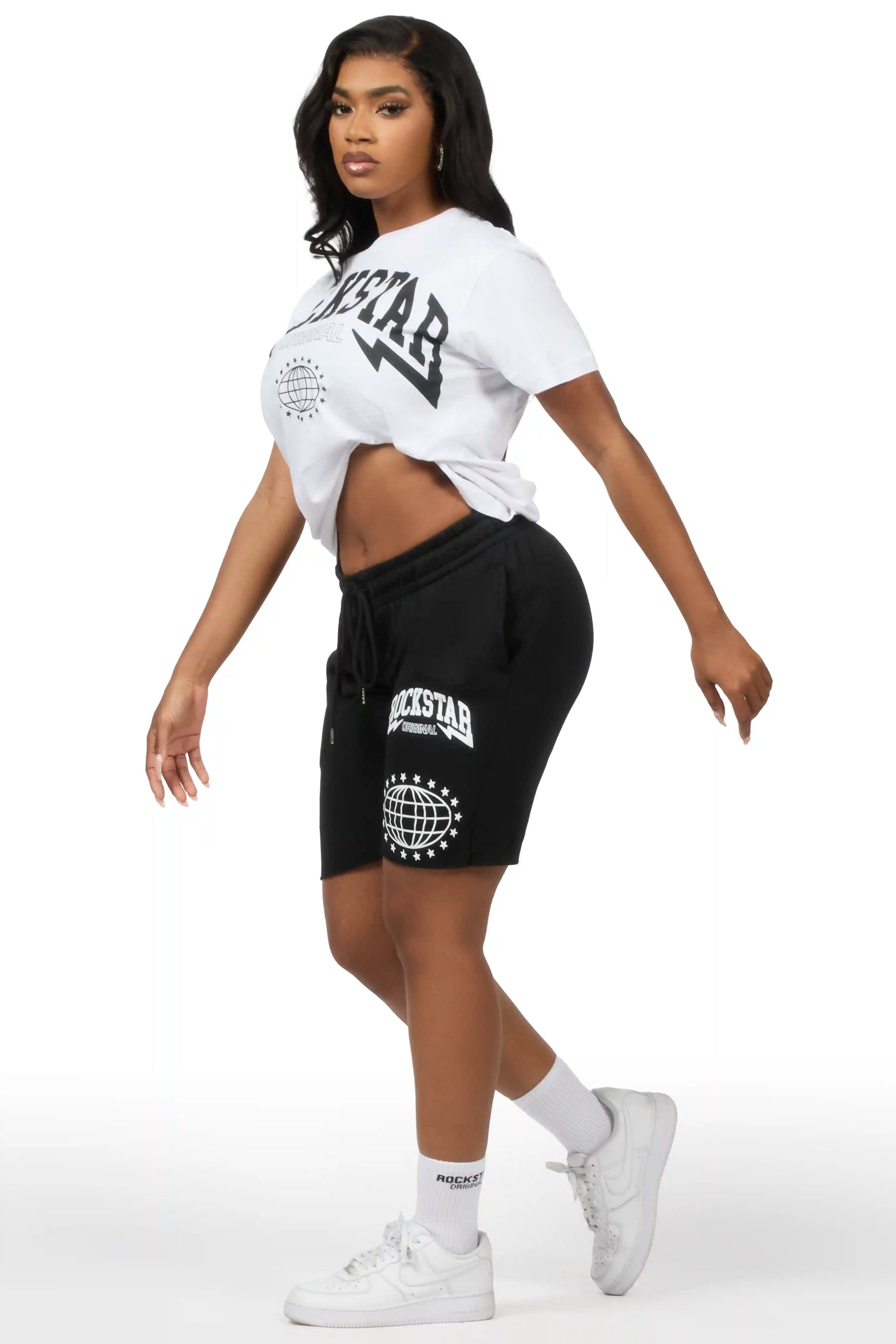 Shymeria White/Black T-Shirt Short Set