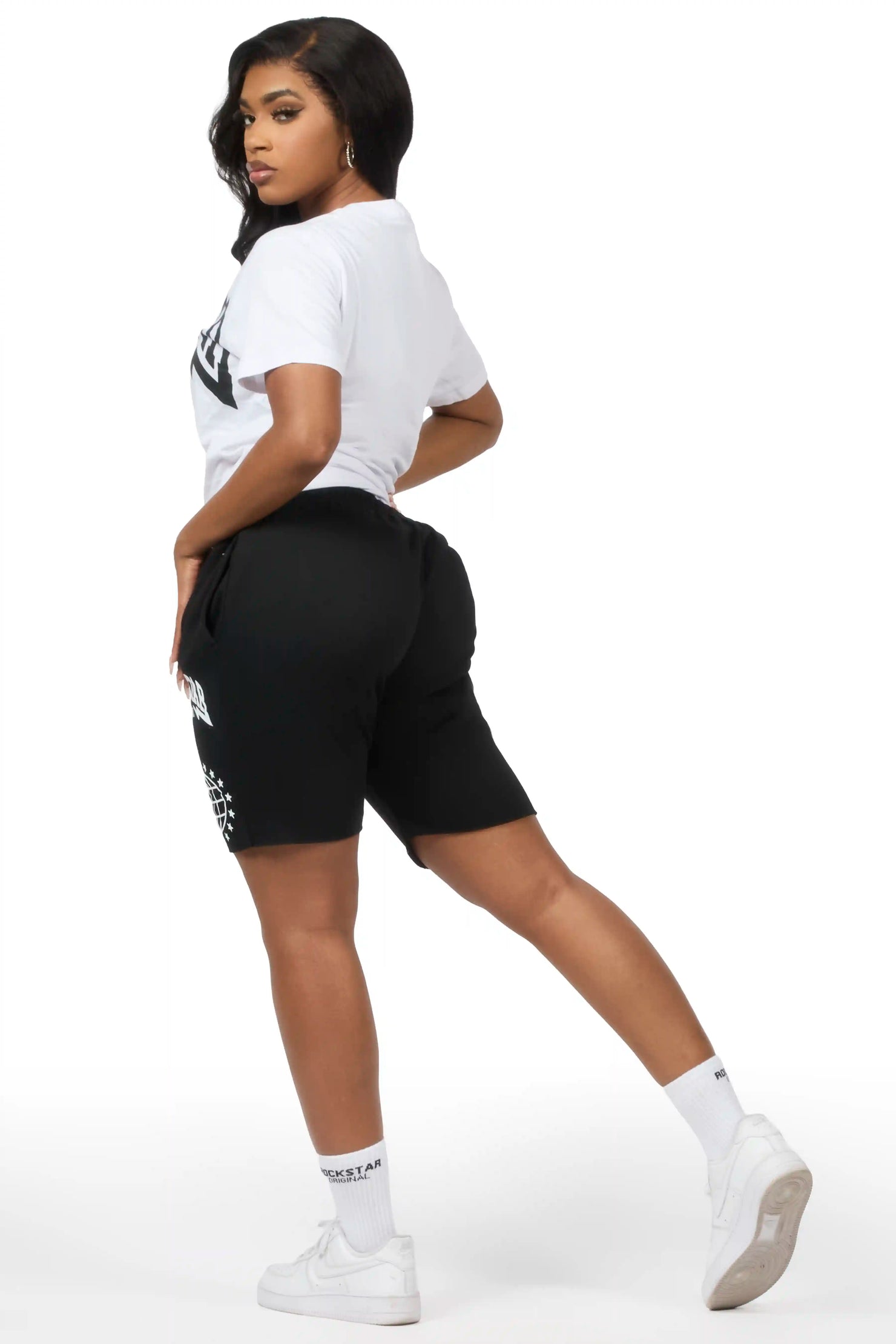 Shymeria White/Black T-Shirt Short Set