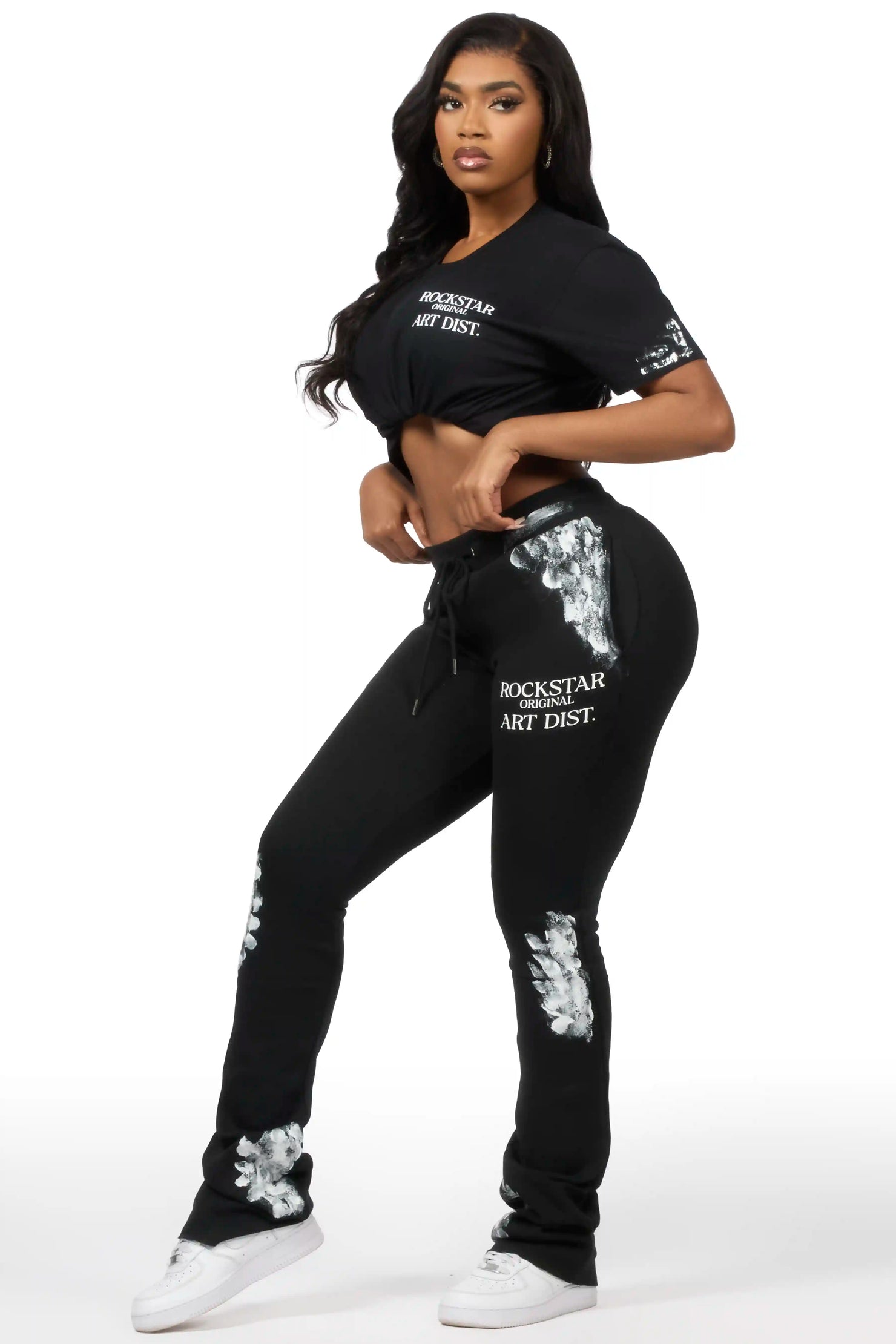 Filipa Black T-Shirt Track Set