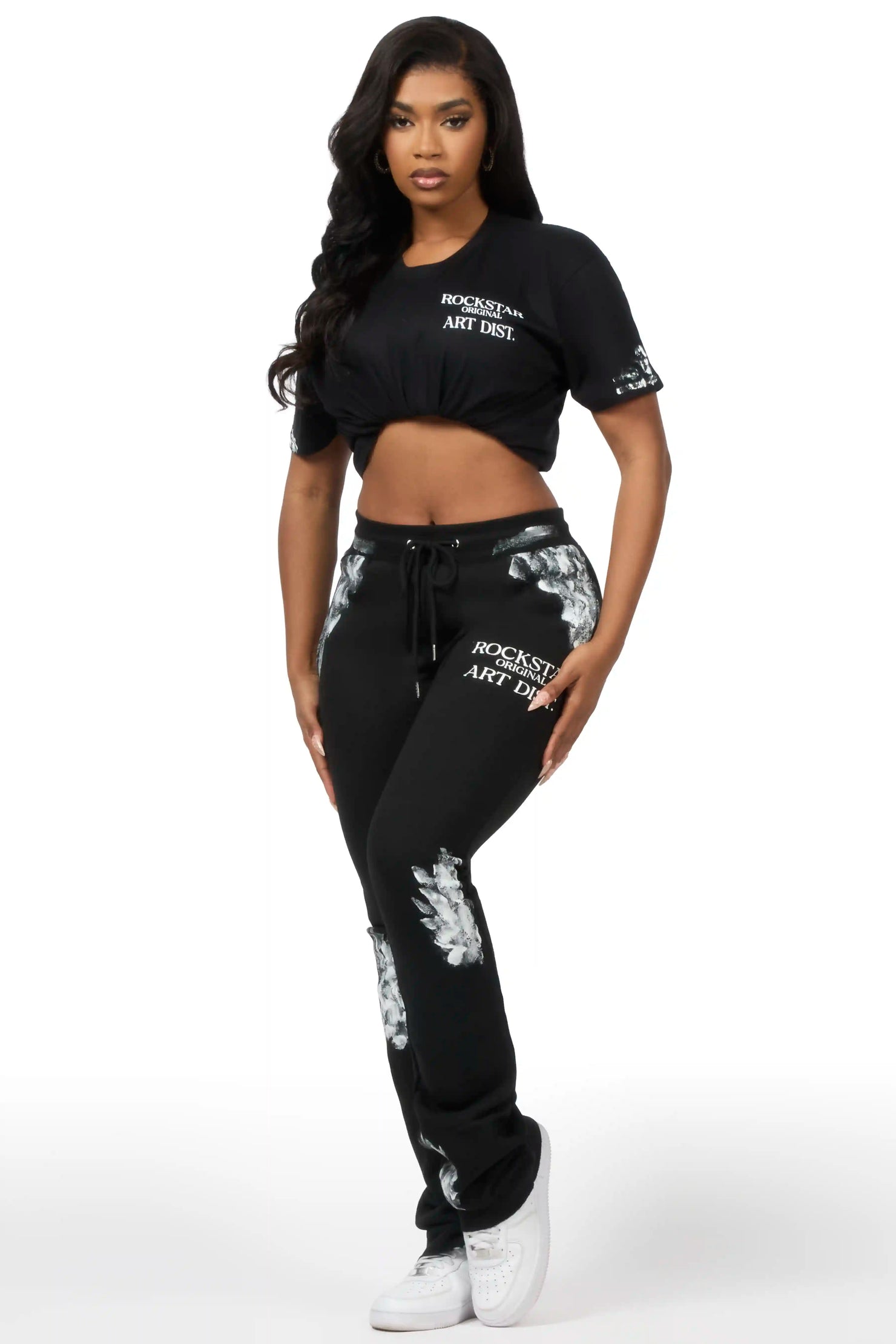 Filipa Black T-Shirt Track Set