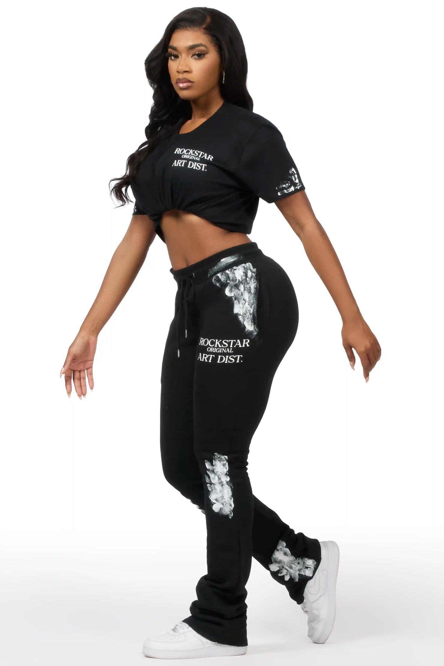 Filipa Black T-Shirt Track Set