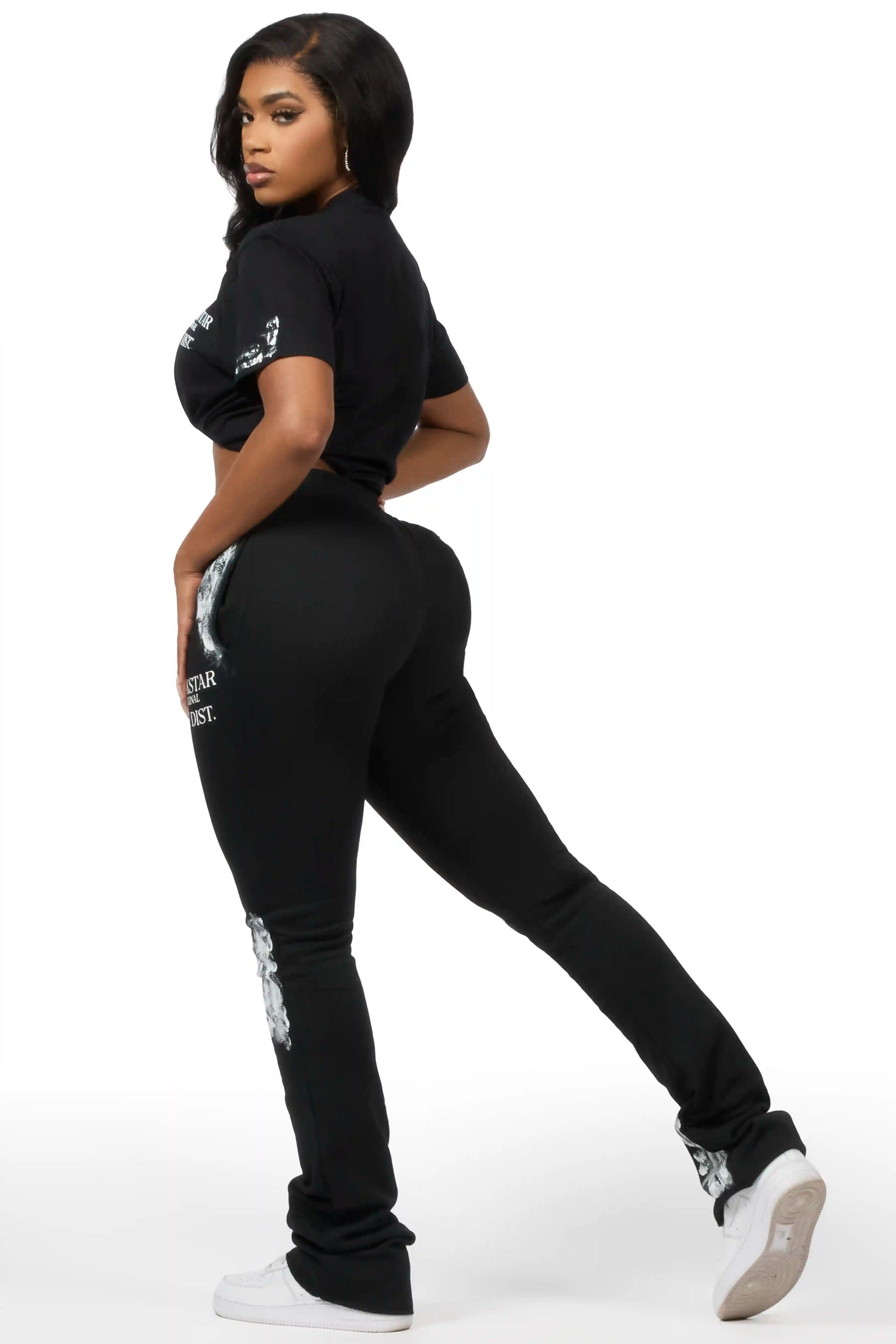 Filipa Black T-Shirt Track Set