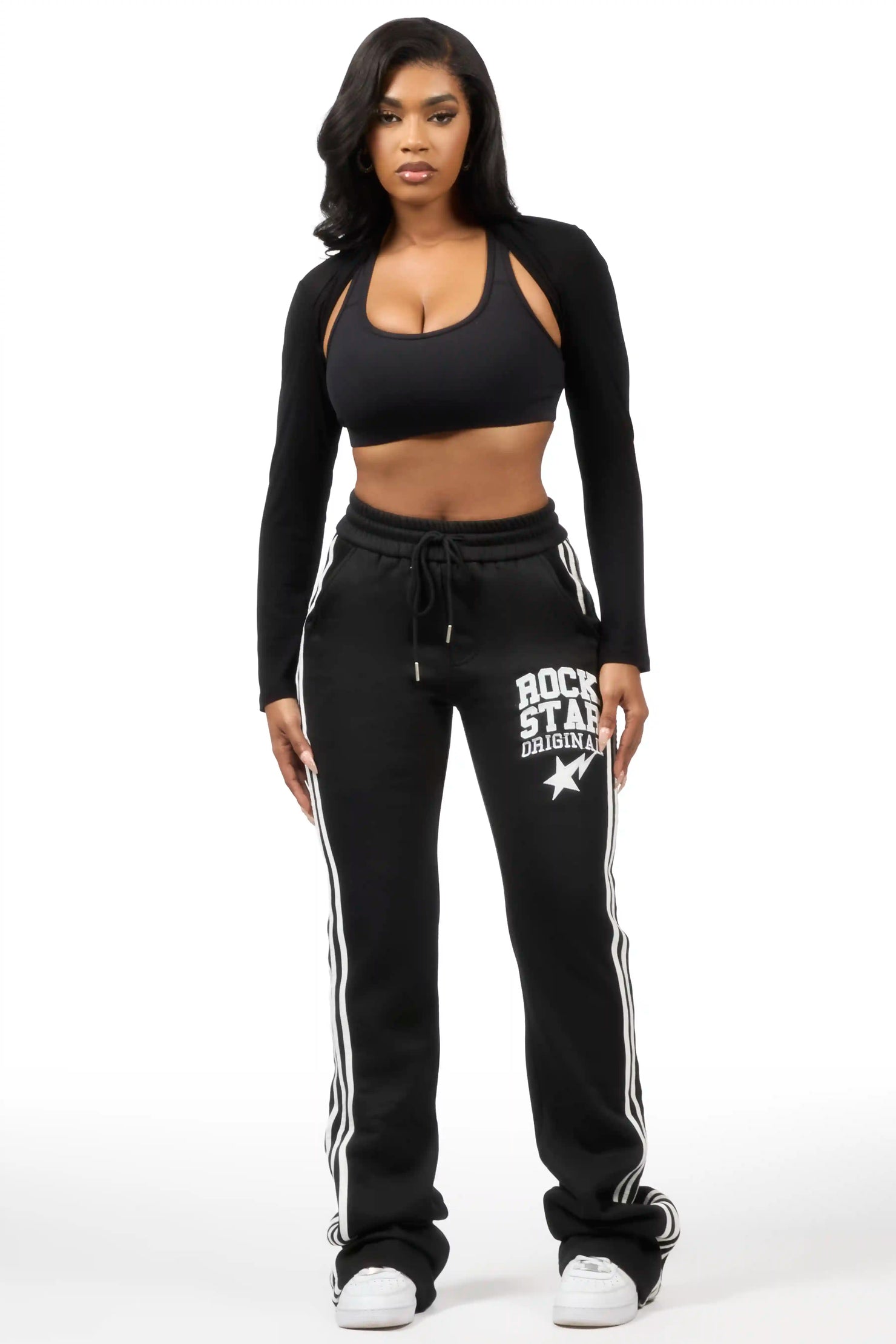 Briana 2.0 Black Relaxed Fit Track Pant