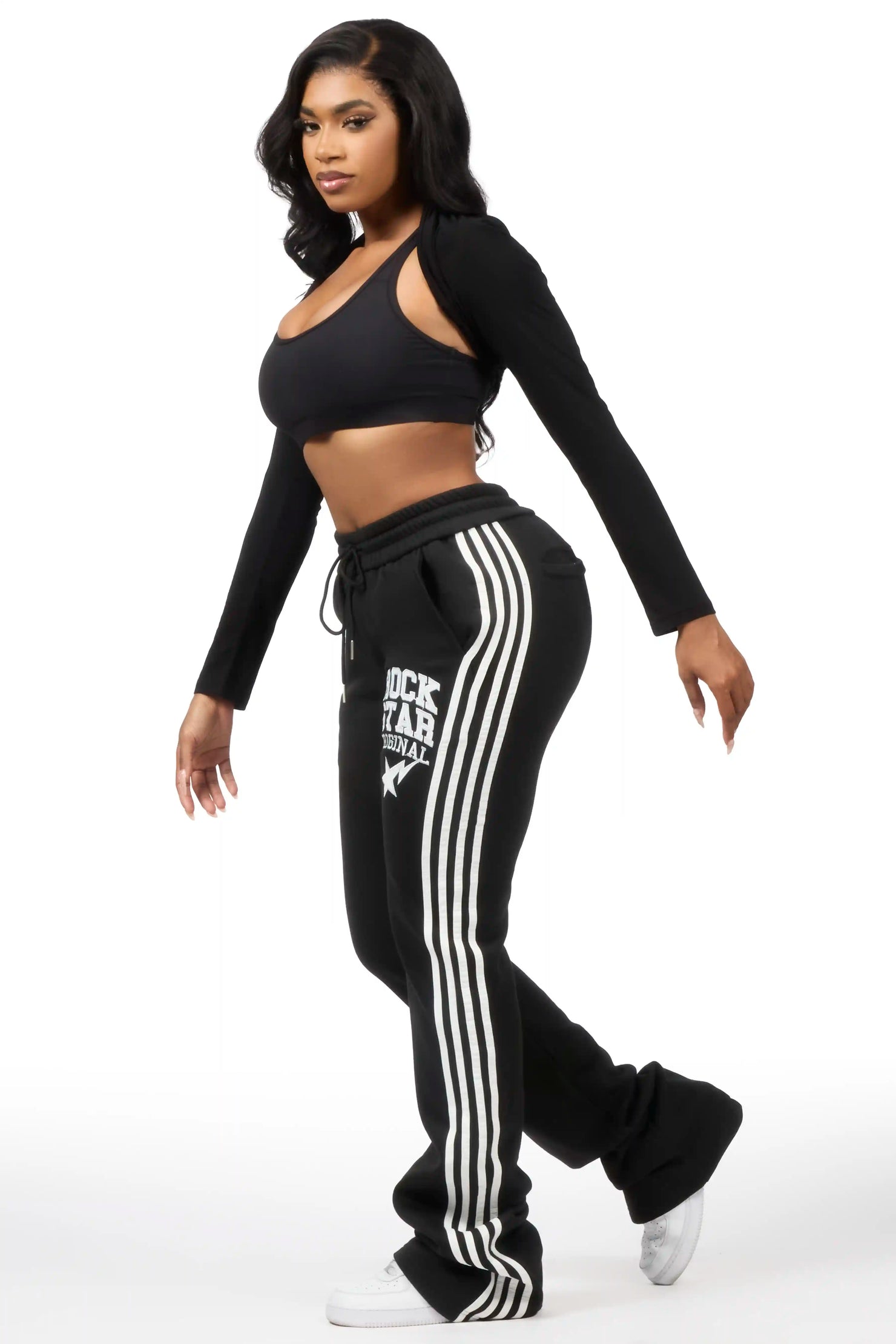 Briana 2.0 Black Relaxed Fit Track Pant