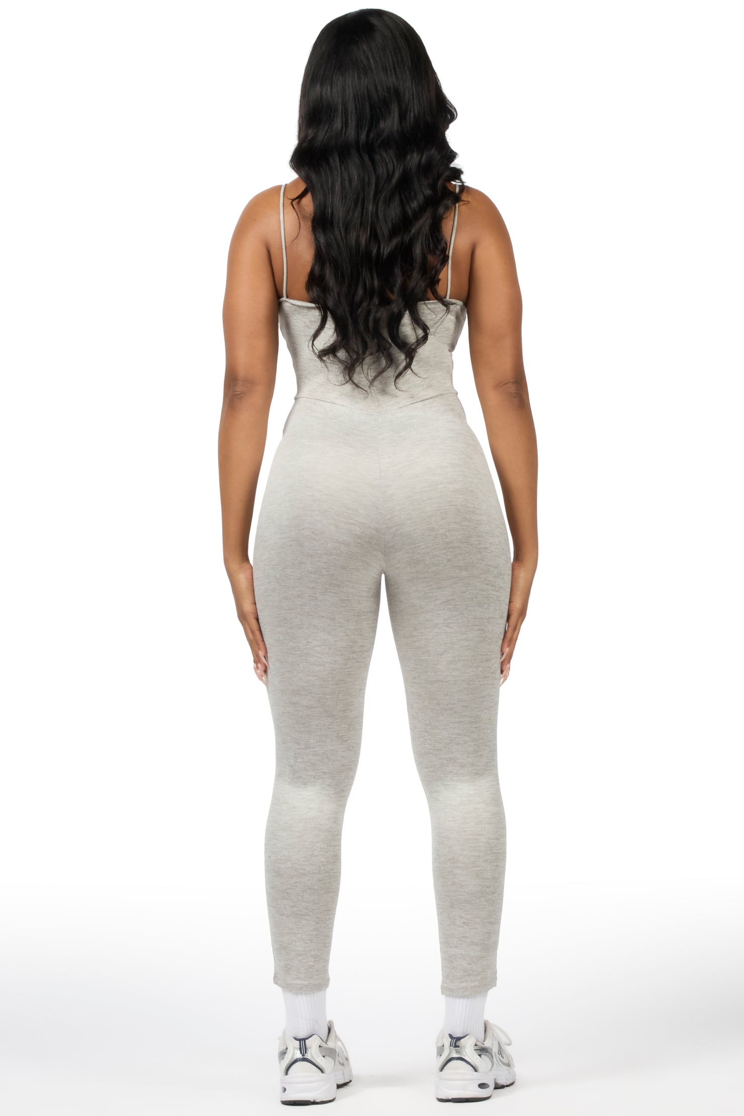 Jahiema Heather Grey Rhinestone Jumpsuit