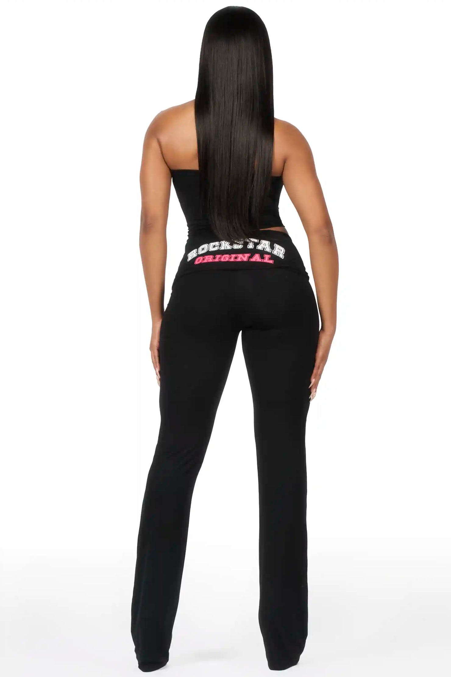 Lareshe Black Tube Foldover Pant Set