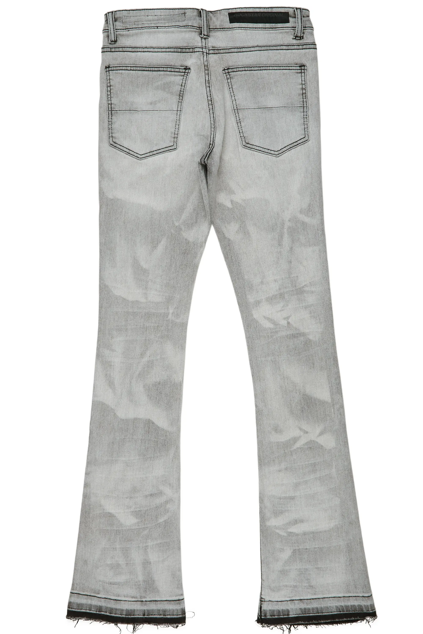 Florence Light Grey Stacked Flare Jean