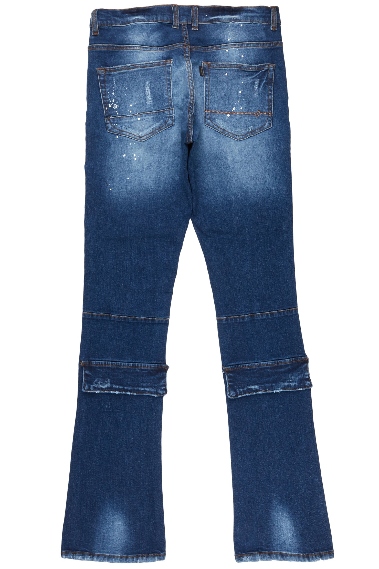 Gannon Dark Blue Stacked Flare Jean