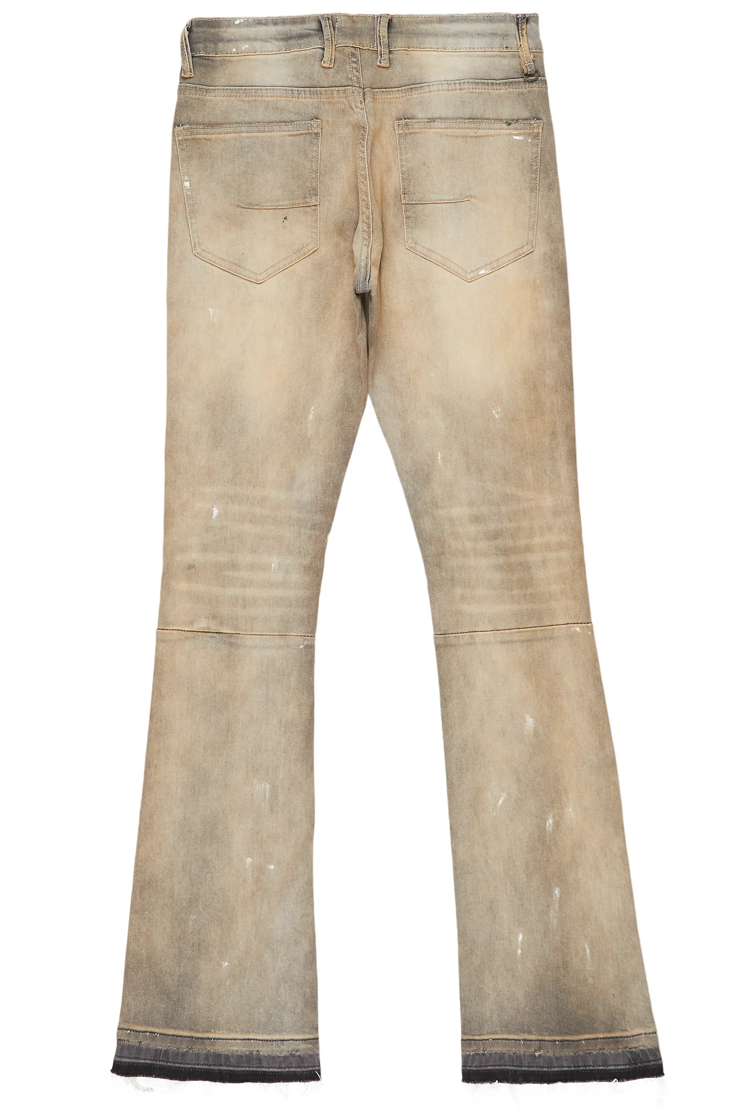 Garth Grey Patched Stacked Flare Jean