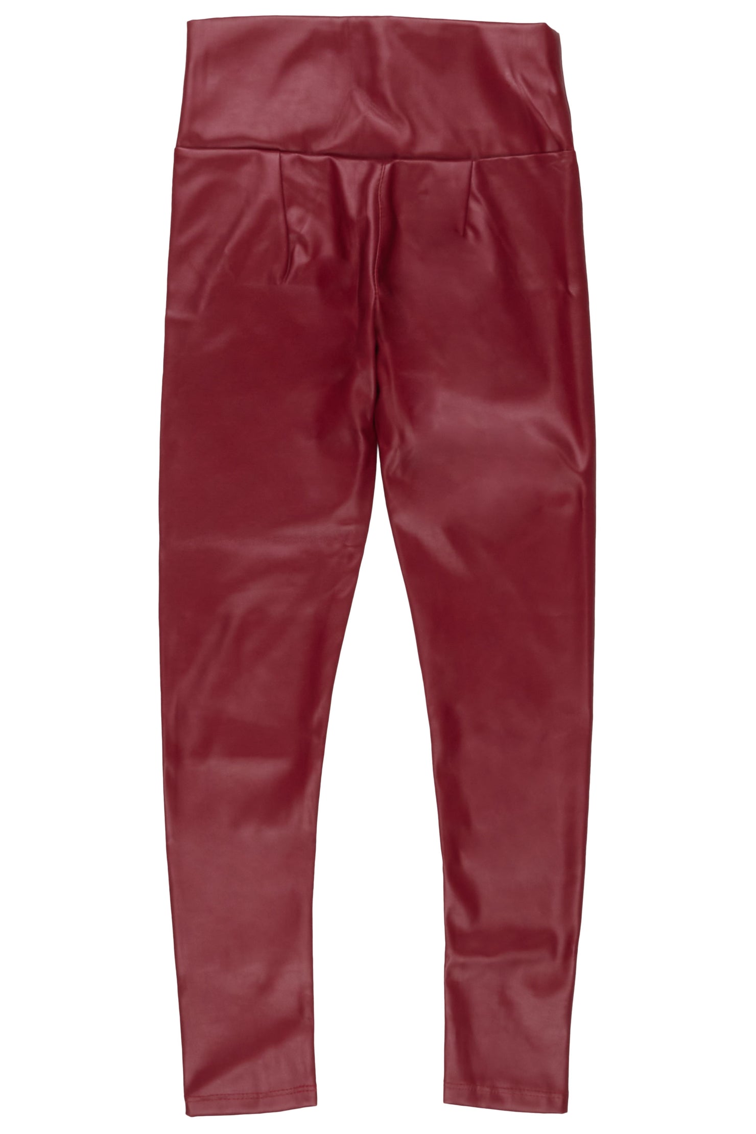 Girls Leilani Burgundy Faux Leather Leggings