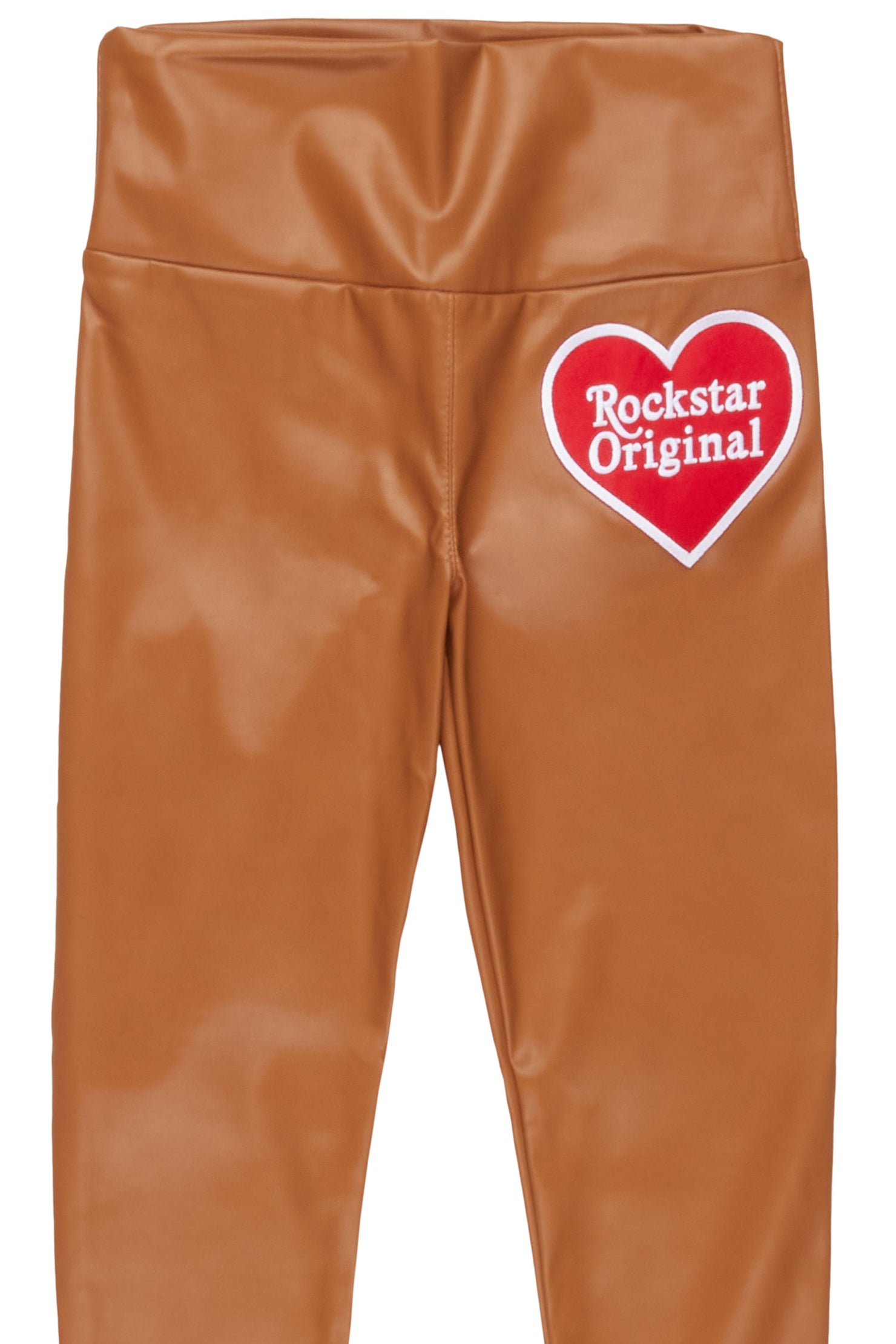 Girls Leilani Camel Faux Leather Leggings