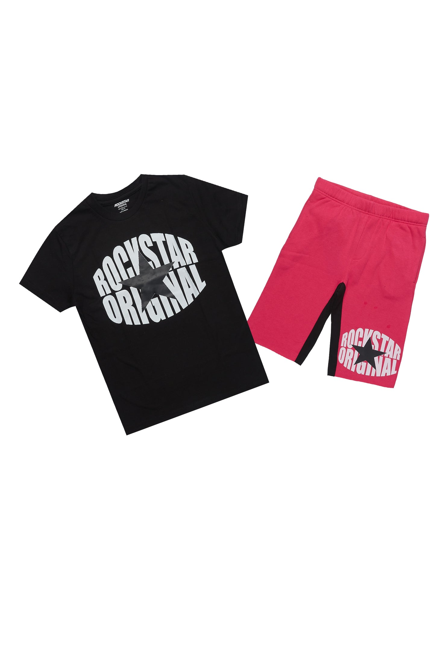 Girls Mia Black/White T-Shirt/Short Set