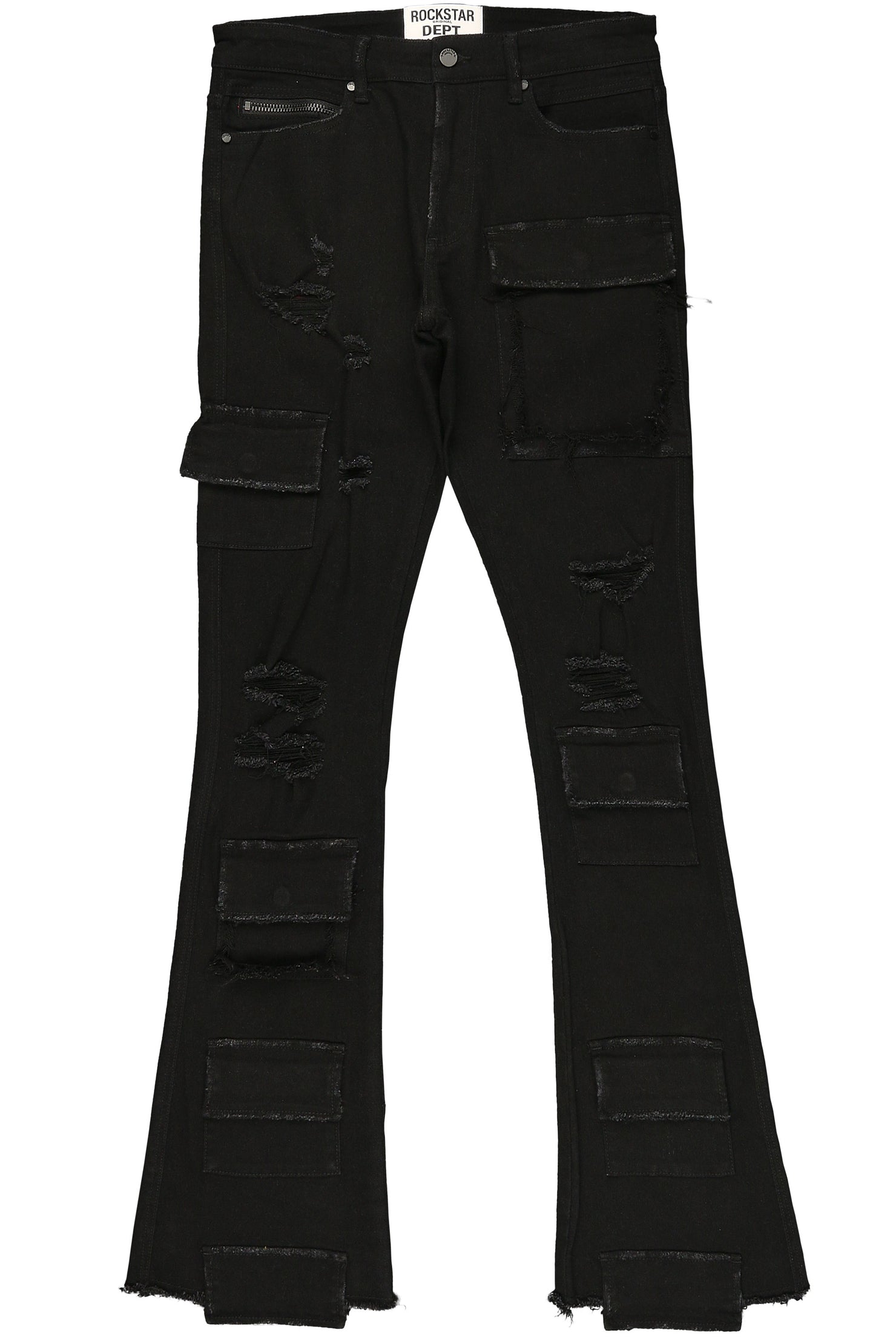 Glenn Black Stacked Flare Jean