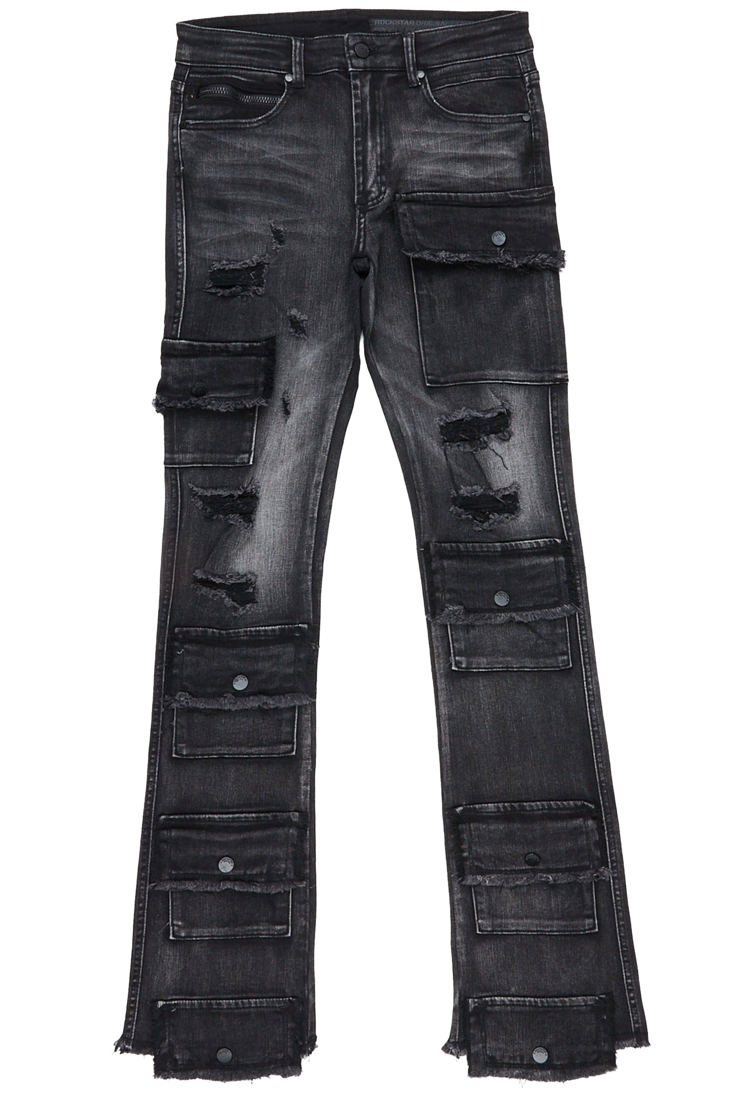 Glenn Grey Stacked Flare Jean