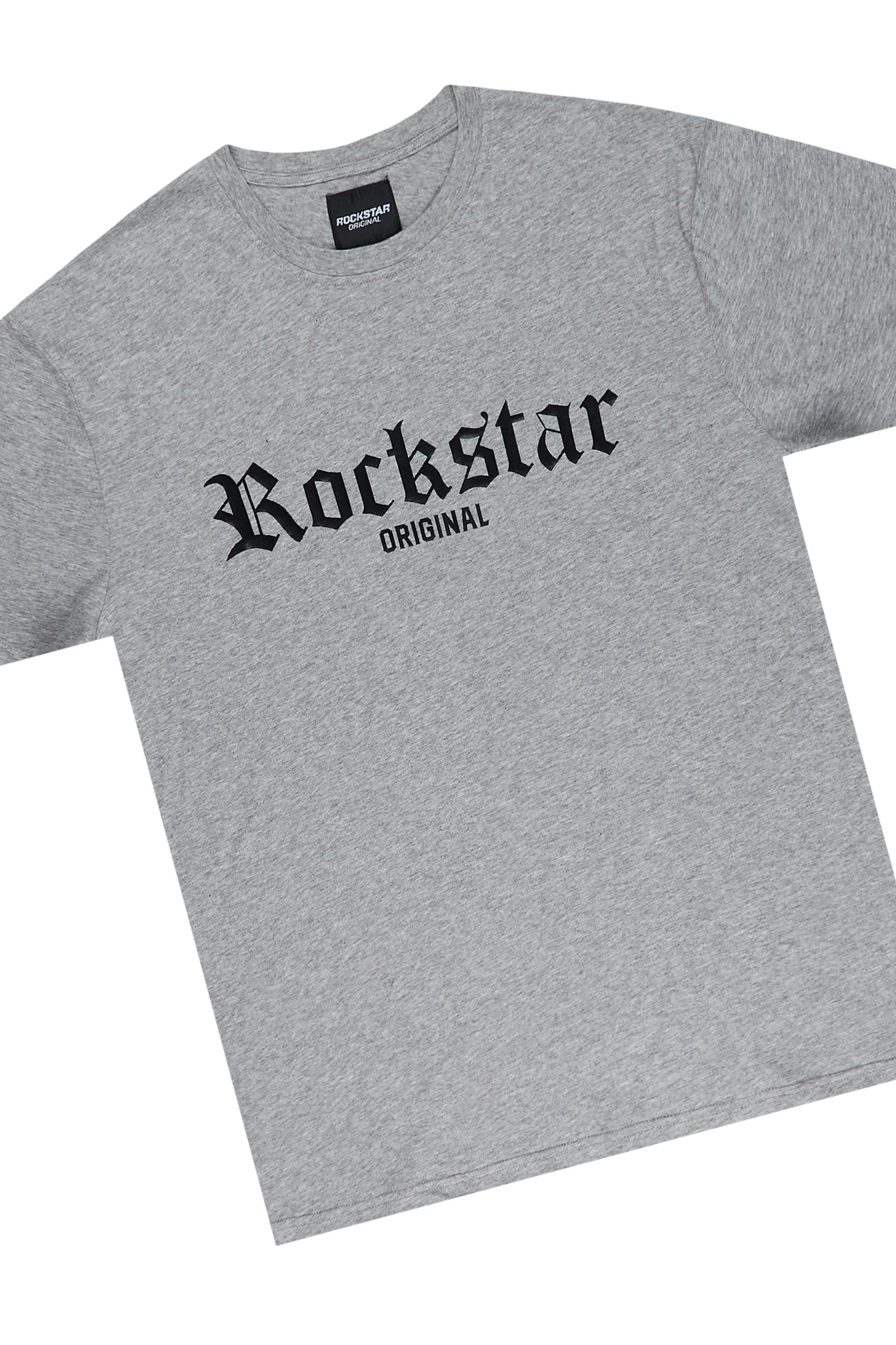 Golden Heather Grey Graphic T-Shirt Short Set