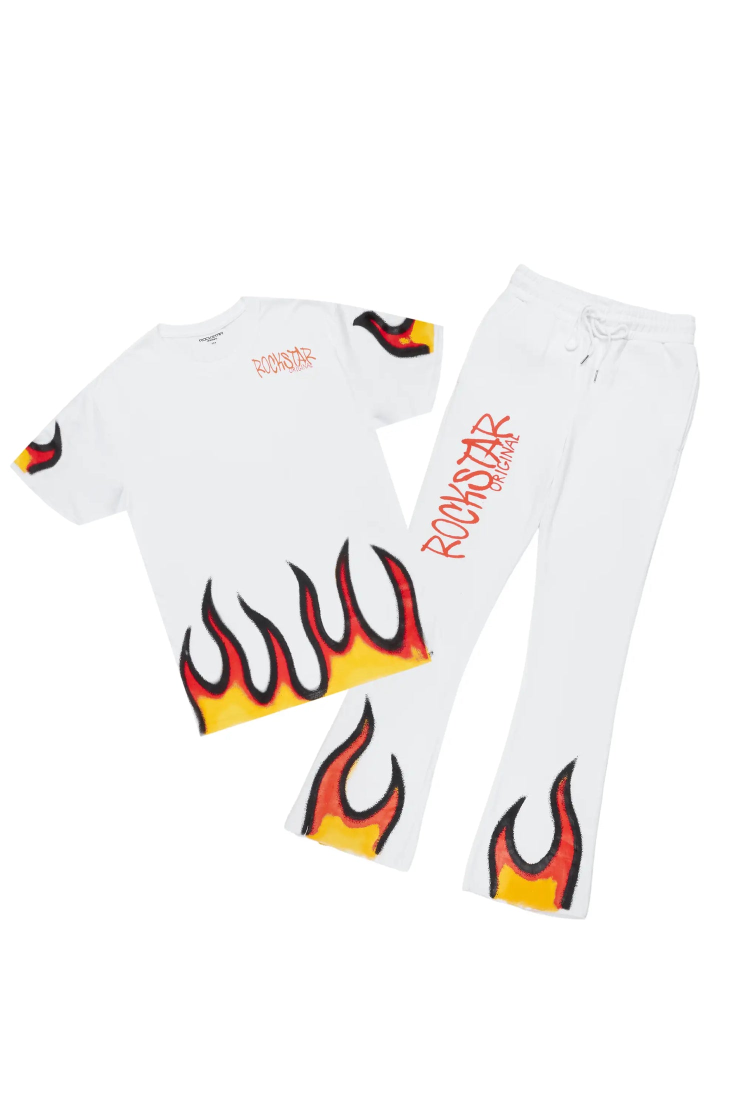 Grayson White Graphic T-Shirt/Pant Set